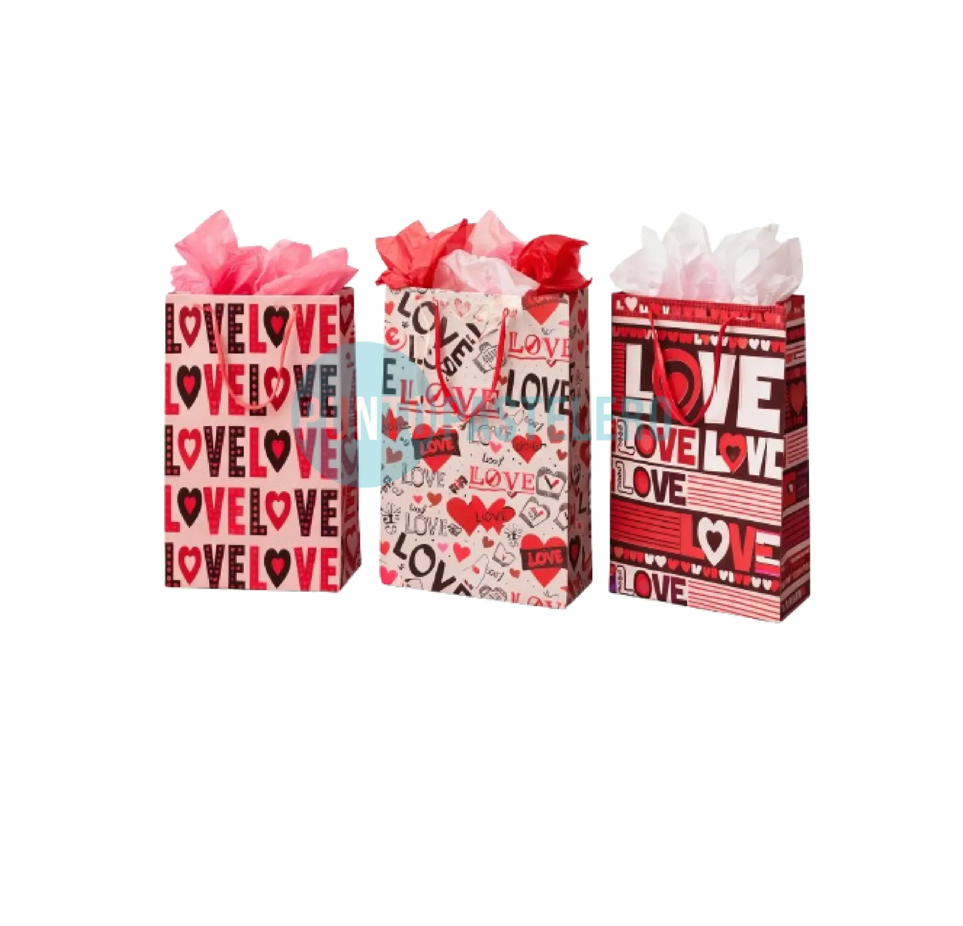 BOLSA DE REGALO LOVE STAMPING (18X8.5X24 CM) (MODELOS SURTIDOS) (LC-129)