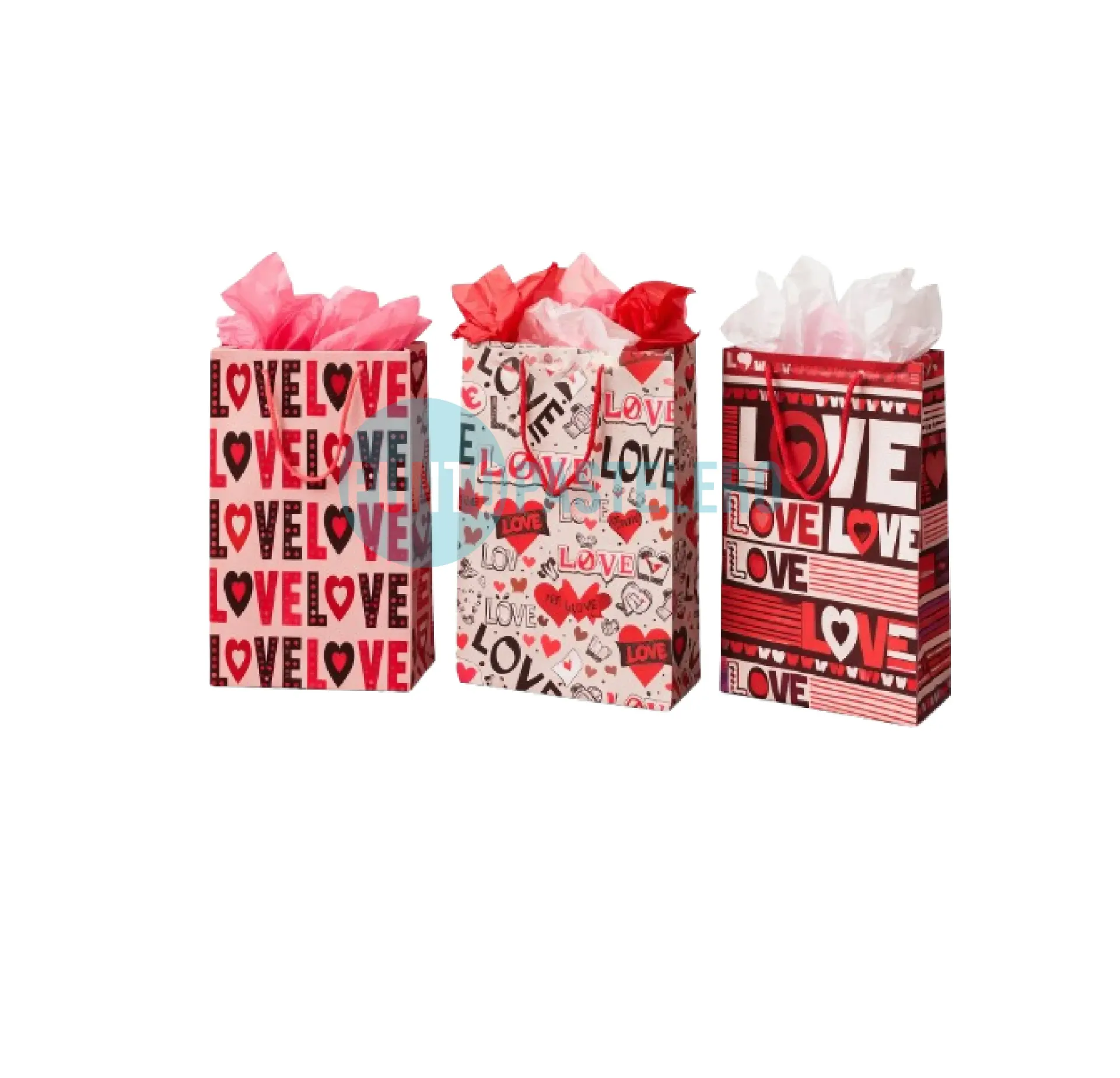 BOLSA DE REGALO LOVE STAMPING (26X10X32 CM) (MODELOS SURTIDOS) (LC-130)