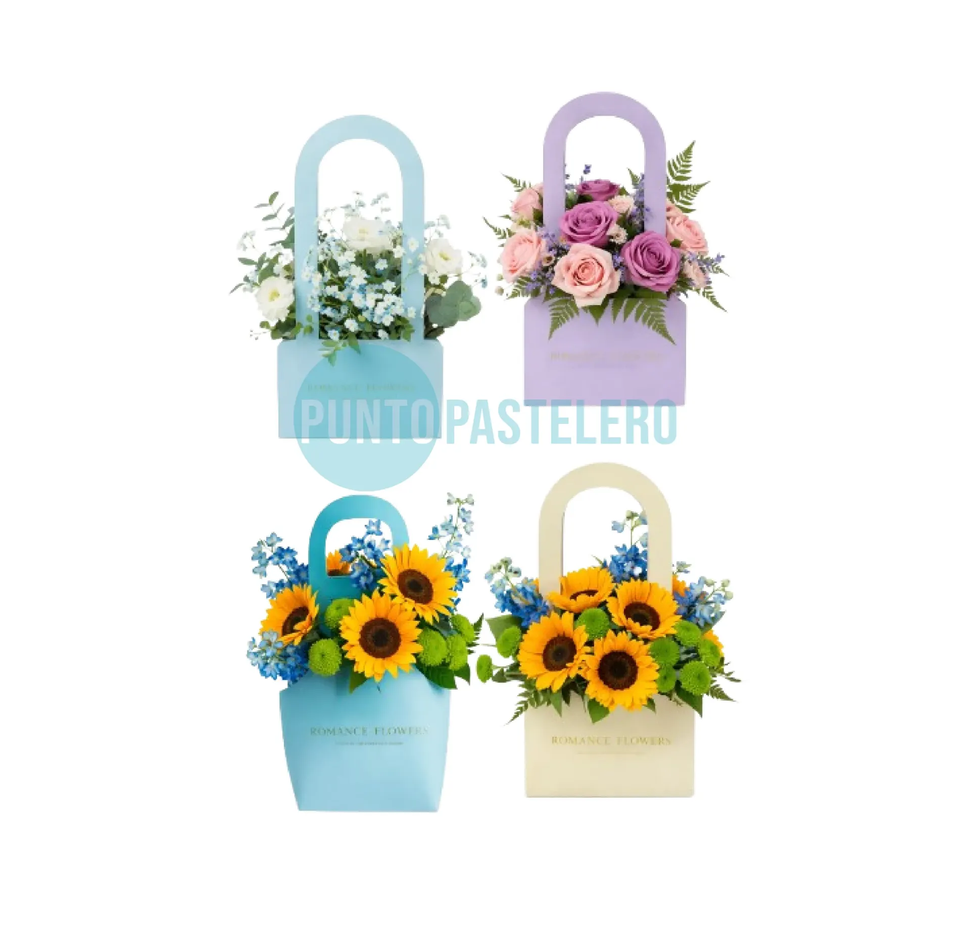 BOLSA DE REGALO CARTON ROMANTIC FLOWERS (19X9X33.9 CM) (COLORES SURTIDOS)