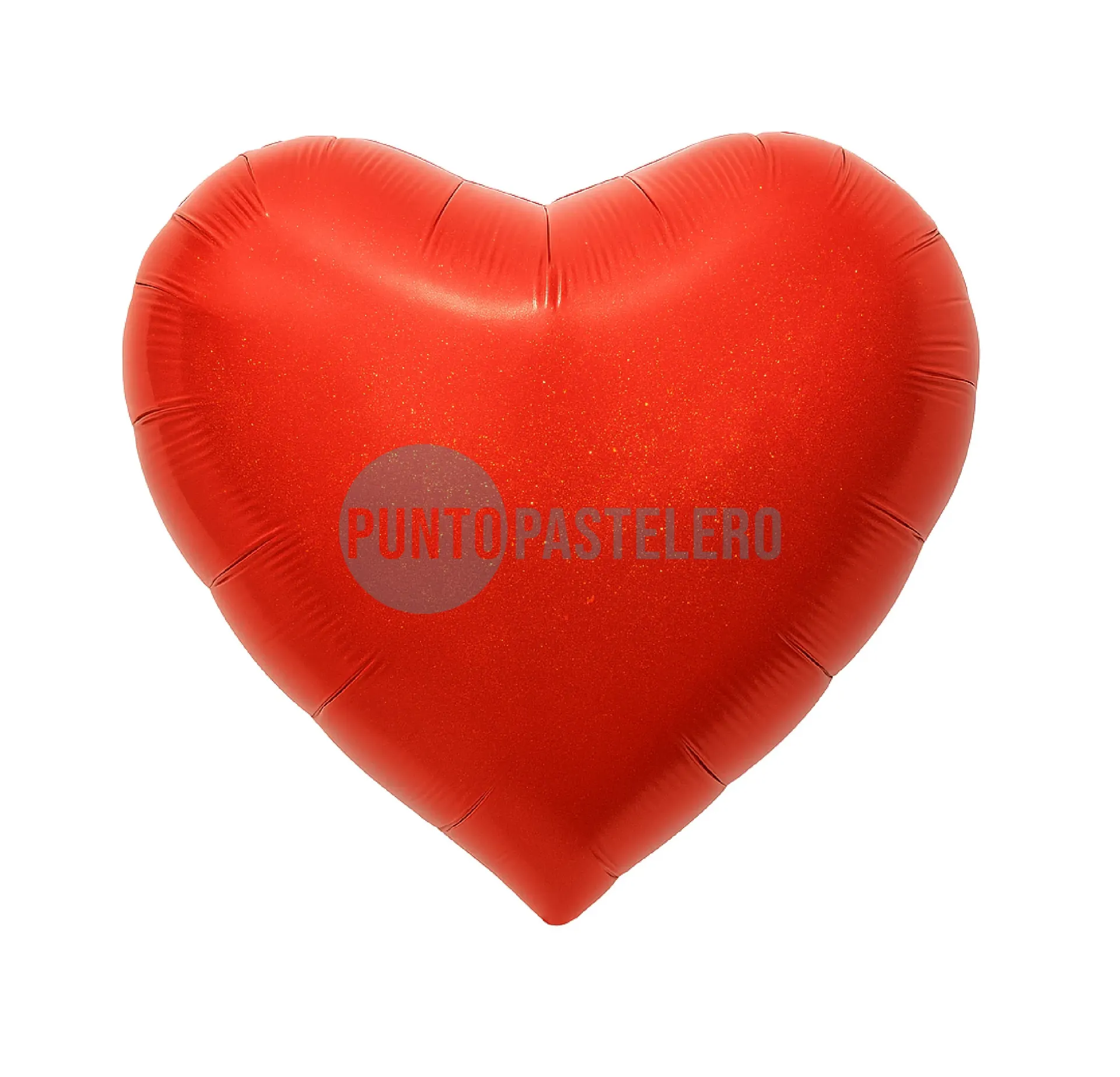 GLOBO CORAZON METALIZADO GLITTER ROJO (45 CM) [CAJA 5]
