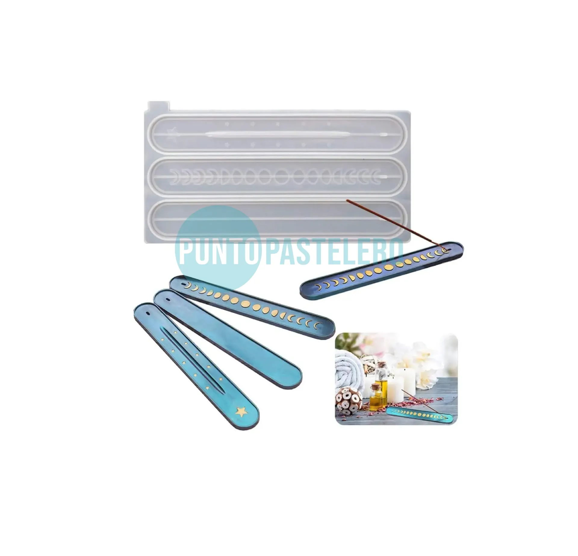 [BM2847] MOLDE SILICONA PORTA SAHUMERIOS 3 MODELOS (BM2847) [B8]