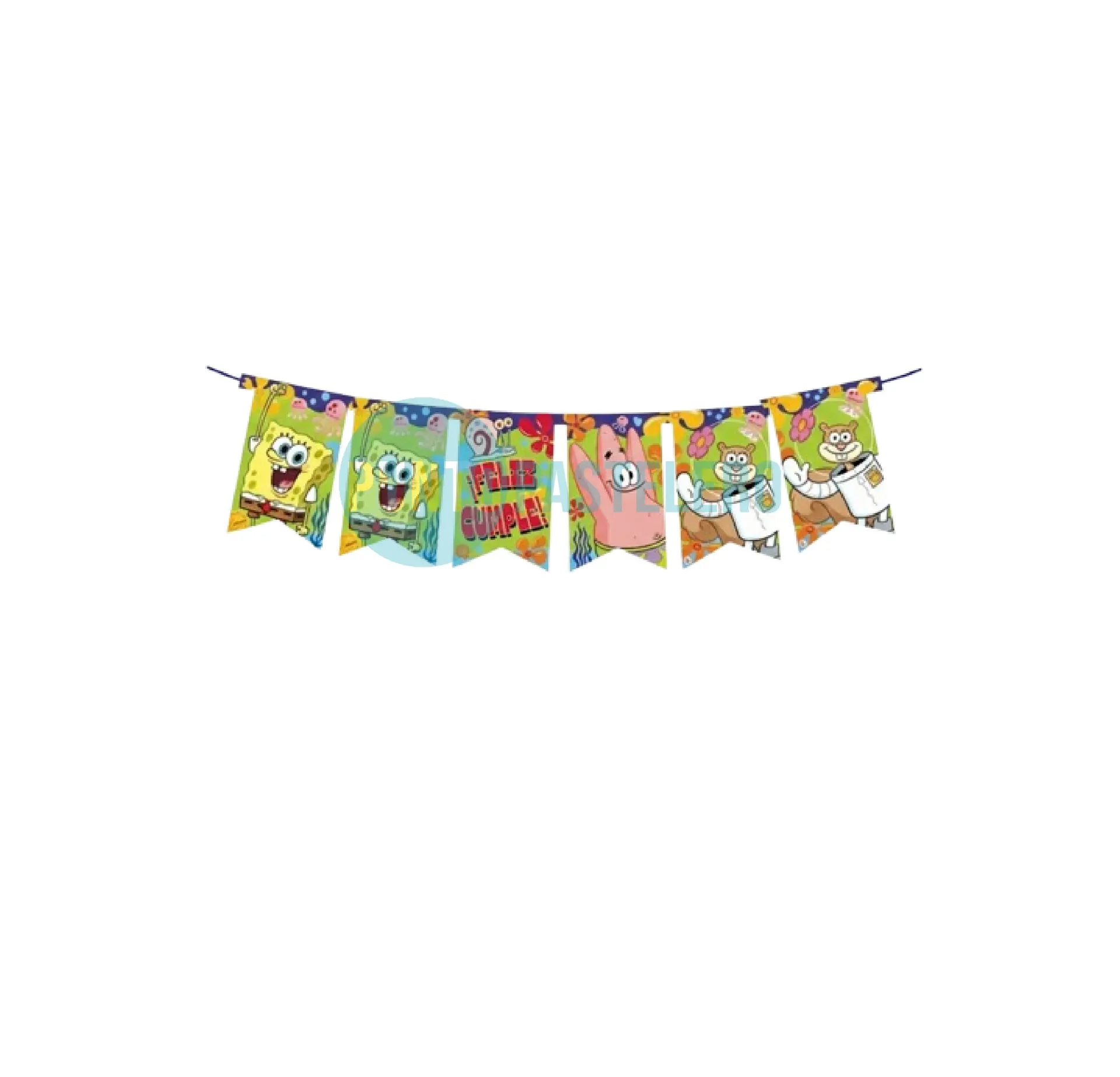 BANDERIN "FELIZ CUMPLE" BOB ESPONJA