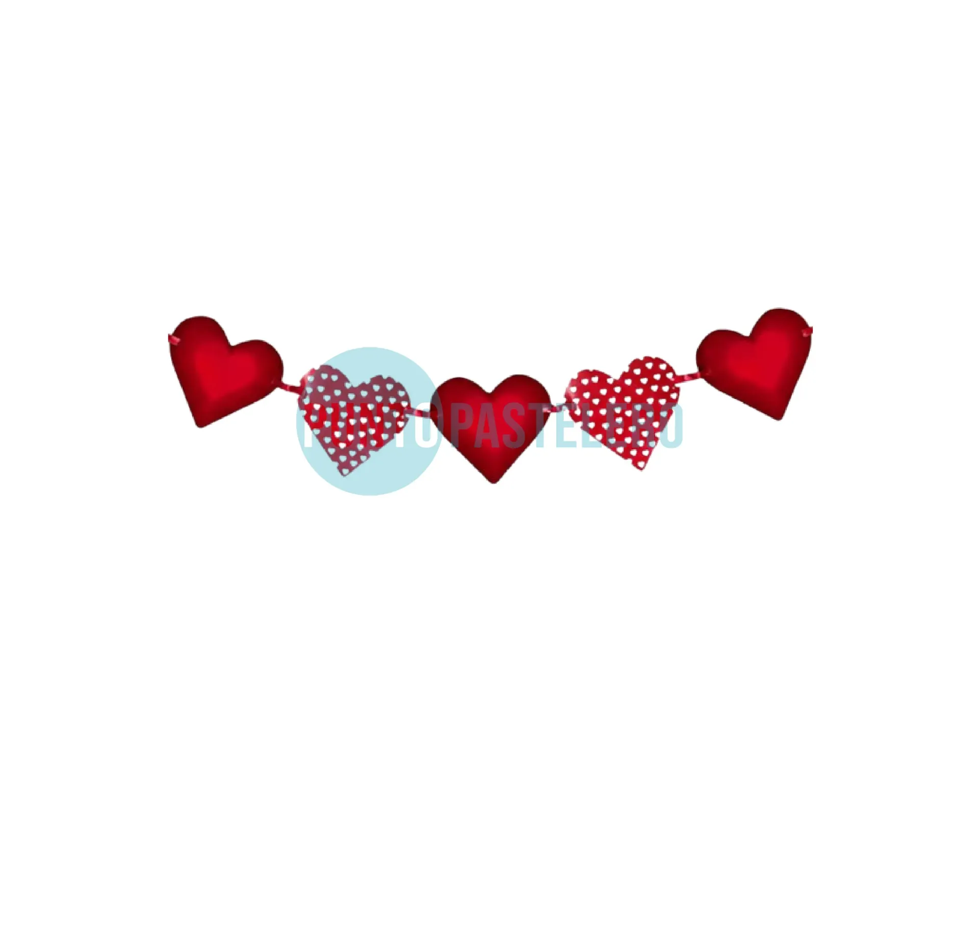 BANDERIN DIA DE LOS ENAMORADOS CORAZONES