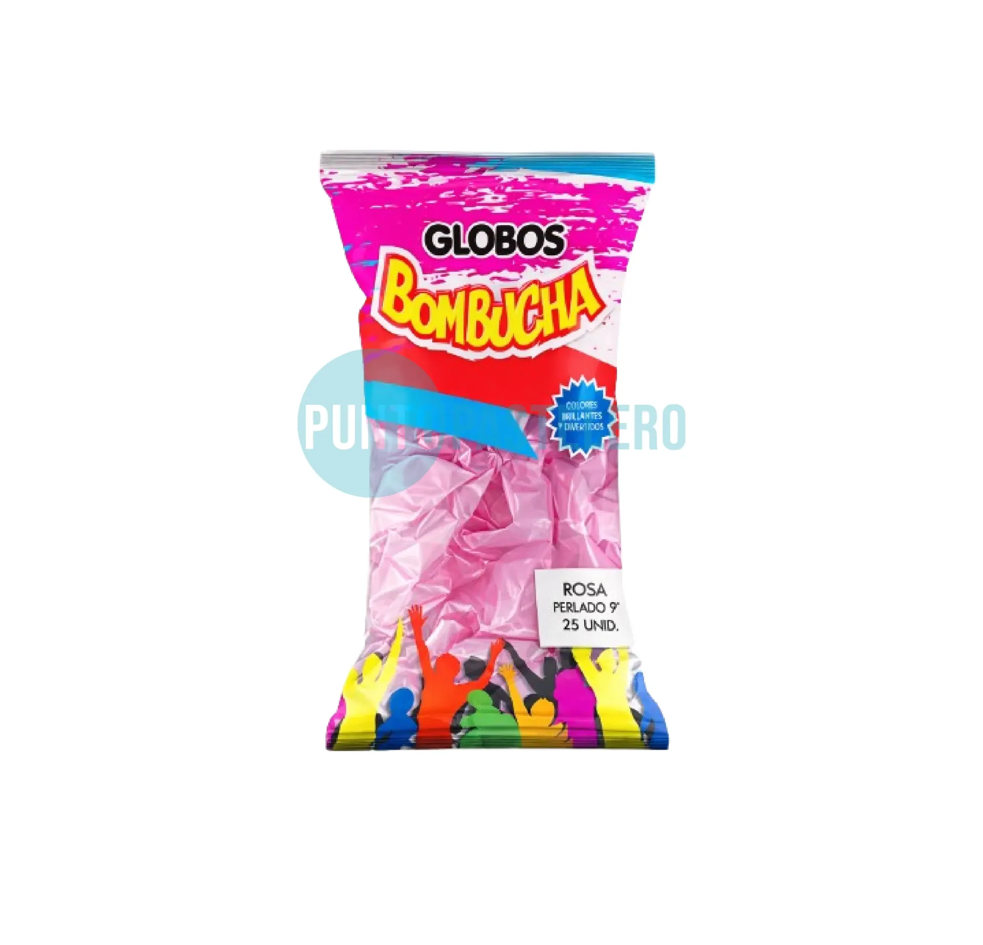 GLOBO BOMBUCHA PERLADO ROSA 9" (X 25 U.)