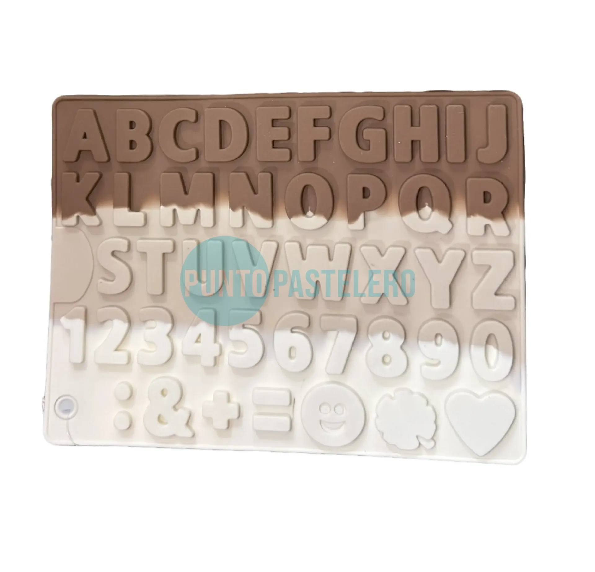 [6944551410281] MOLDE BOMBON SILICONA ABECEDARIO Y NUMEROS [P]