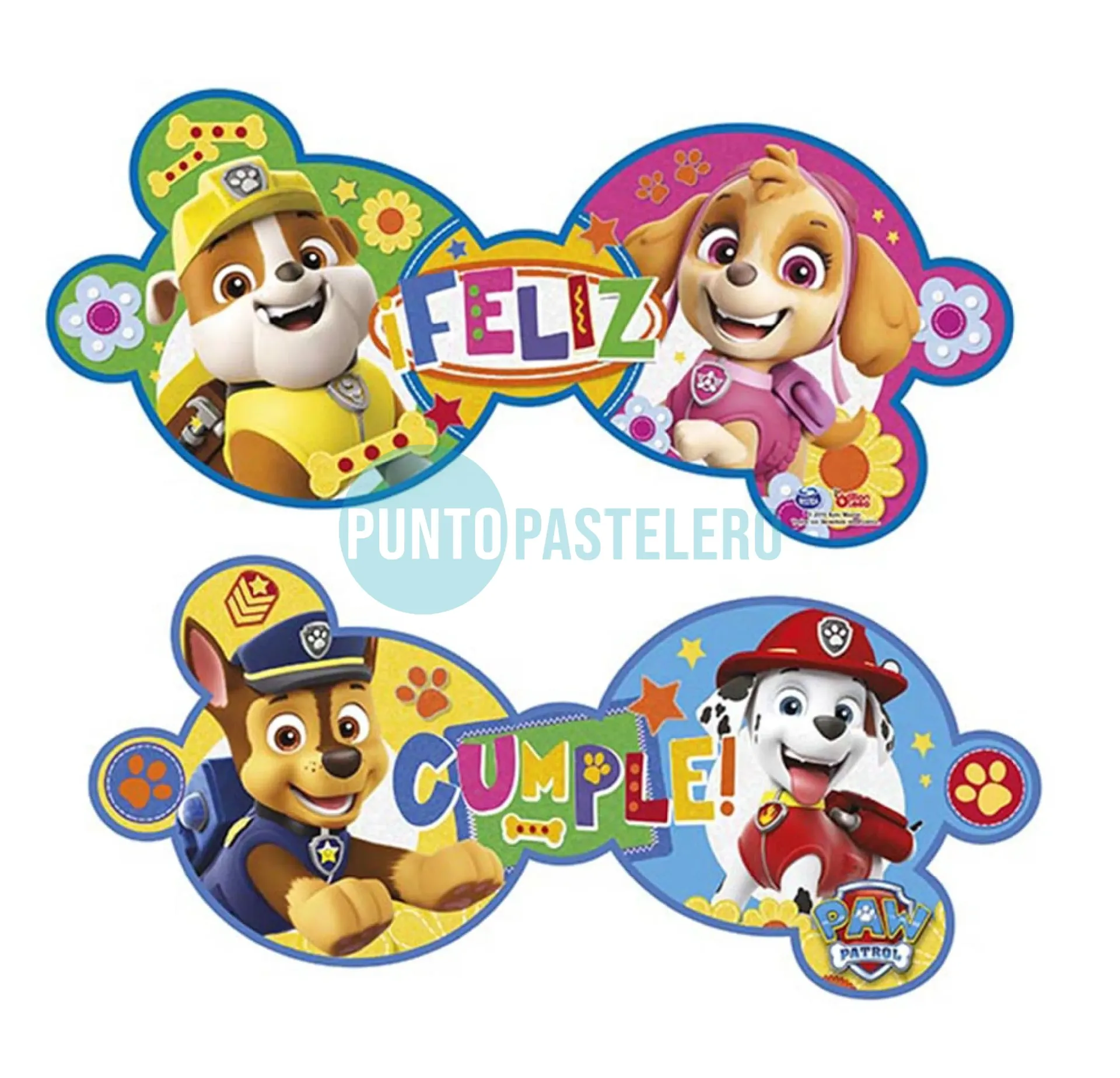 BANDERIN ARTICULADO FELIZ CUMPLEAÑOS PAW PATROL
