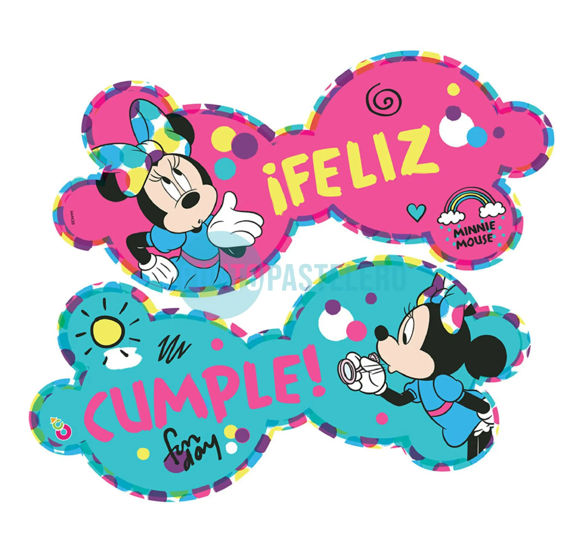 BANDERIN ARTICULADO FELIZ CUMPLEAÑOS MINNIE