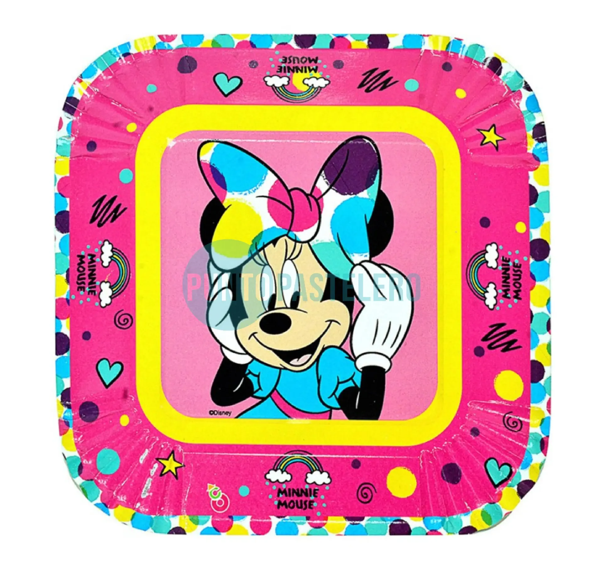 [7798342407696] PLATO POLIPAPEL MINNIE CUADRADO (8 U.)