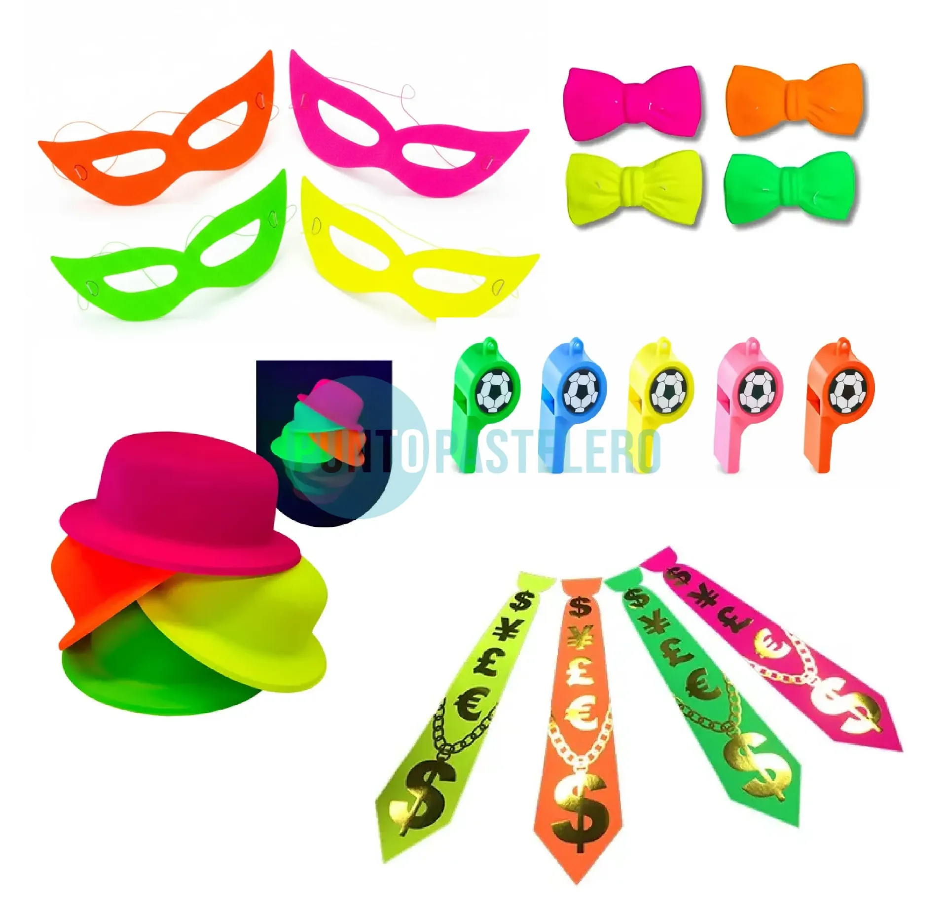 [COMBO100E] COMBO COTILLON 100 PERSONAS (ECONOMICO FLUO)