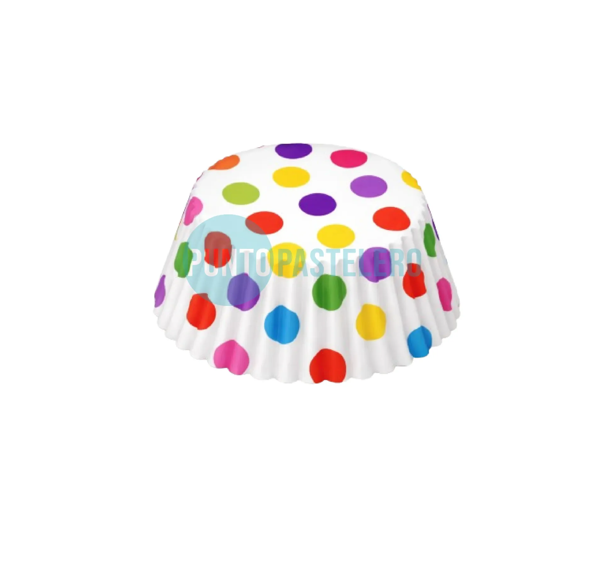 [37446] PIROTIN CUPCAKE Nº10 (M-PACK) BLANCO CON LUNARES (X 15 U.)