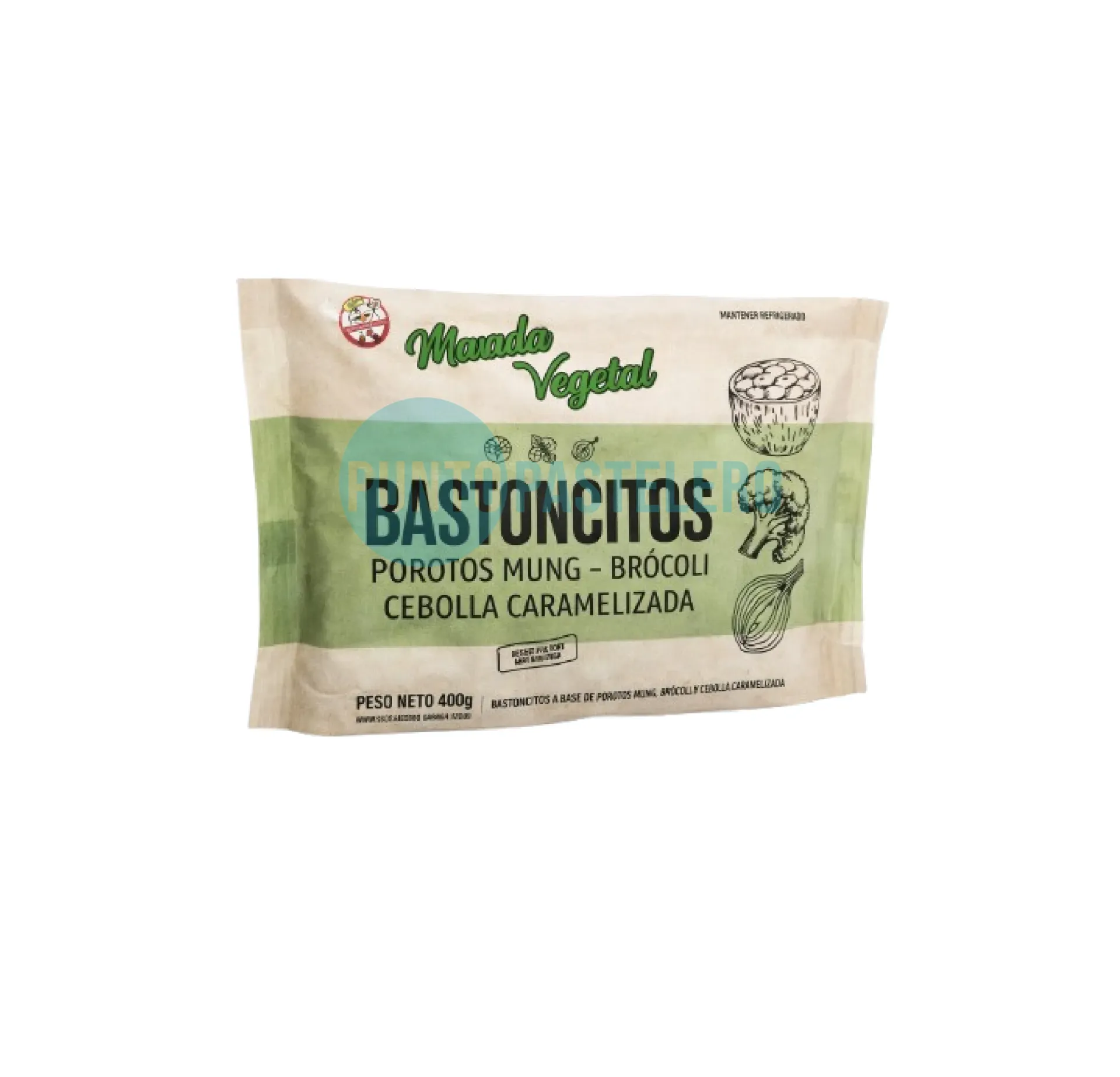 BASTONCITOS DE POROTOS MUNG BROCOLI Y CEBOLLA CARAMELIZADA MUNDO VEGETAL (SIN TACC)