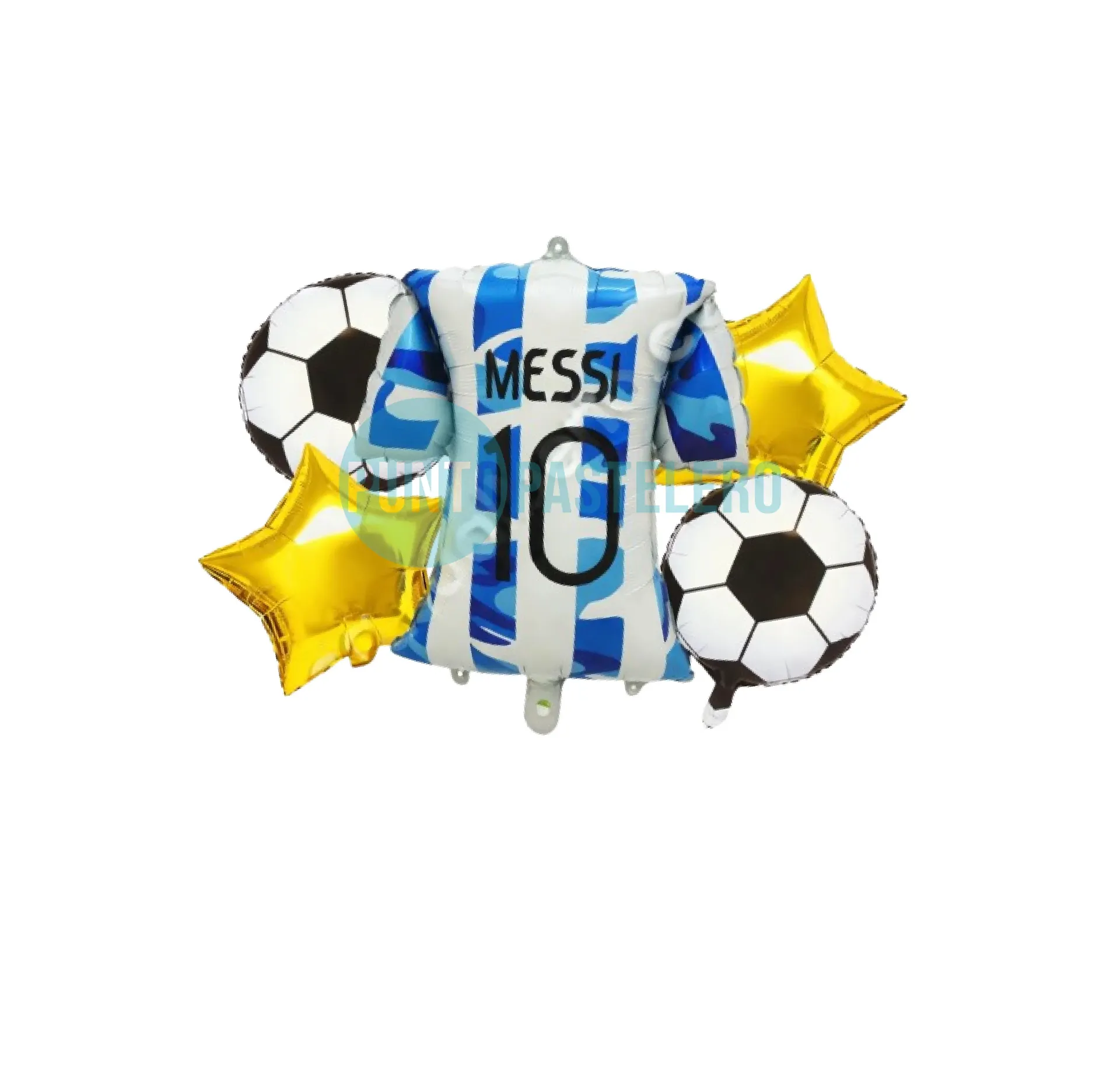 [6920250626031] SET DE GLOBOS CAMISETA MESSI (5 PIEZAS)