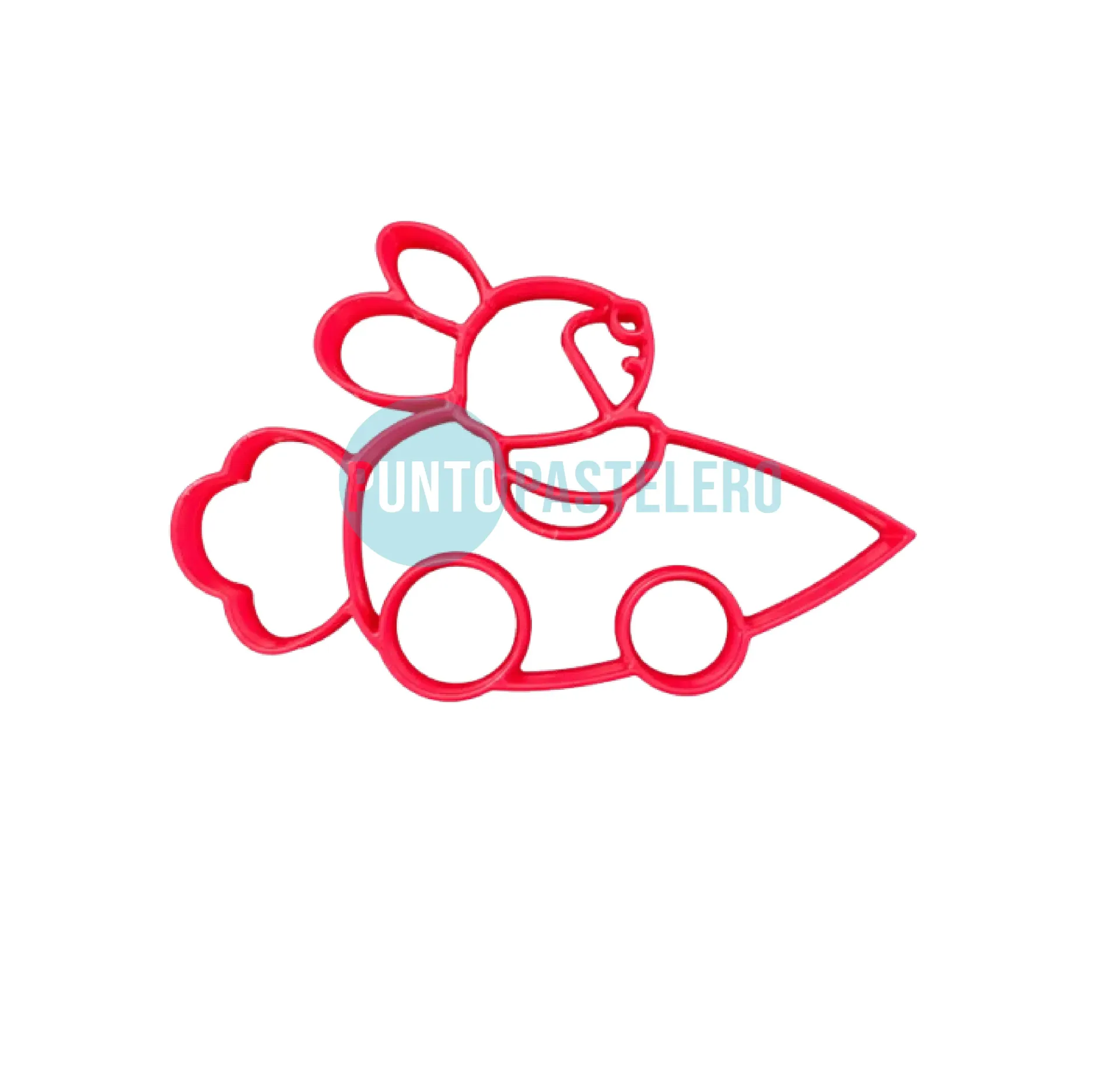 [000000050999] CORTANTE MARCADOR PLASTICO 3D CONEJO EN ZANAHORIA MOVIL [CAJA 18]