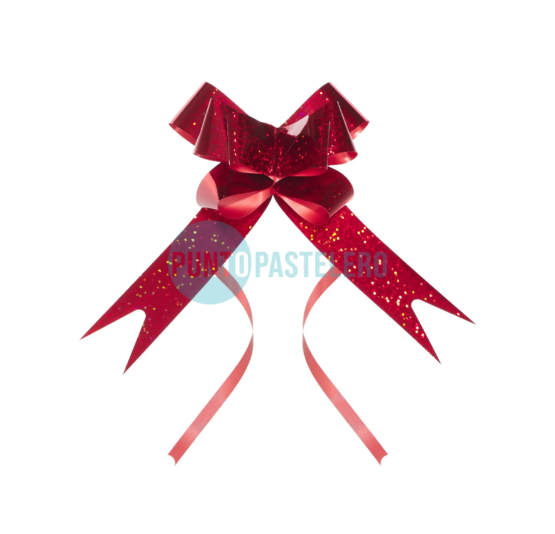 MOÑO FACIL ROJO HOLOGRAFICO 15MM X 26 CM (X 10 U.)