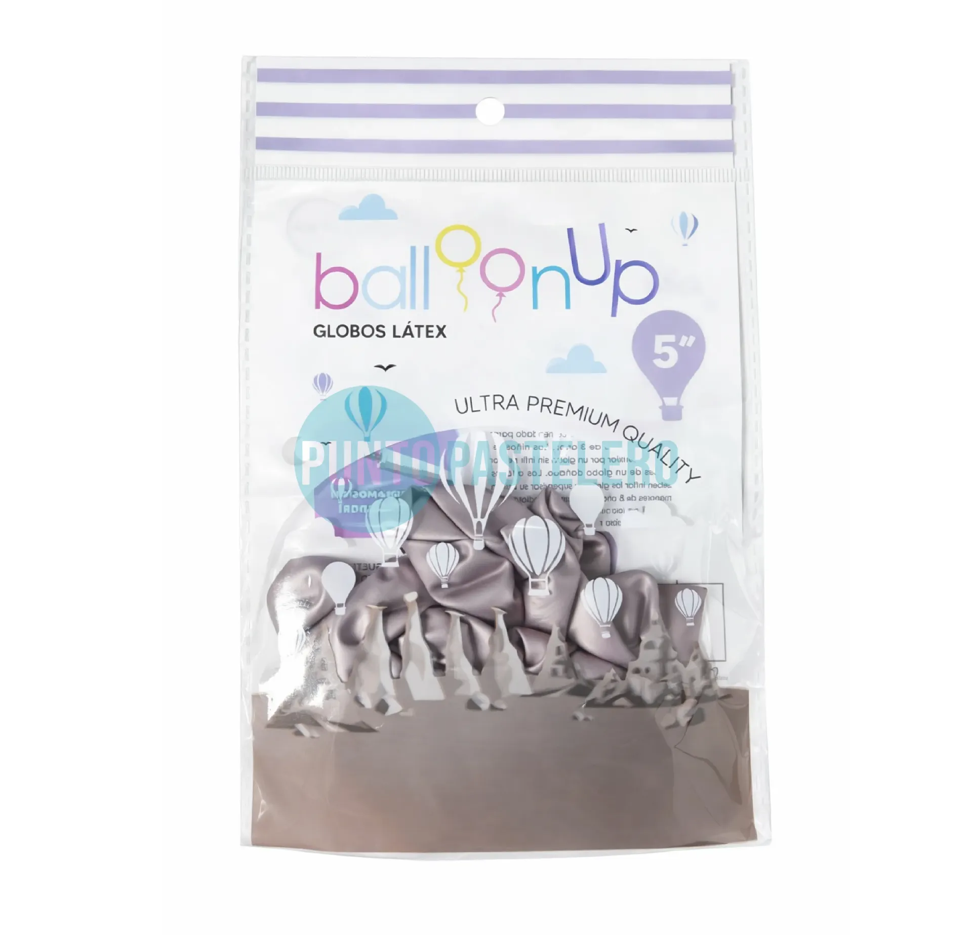 PACK GLOBO CROMO ROSA GOLD 5" (X 10 U.)