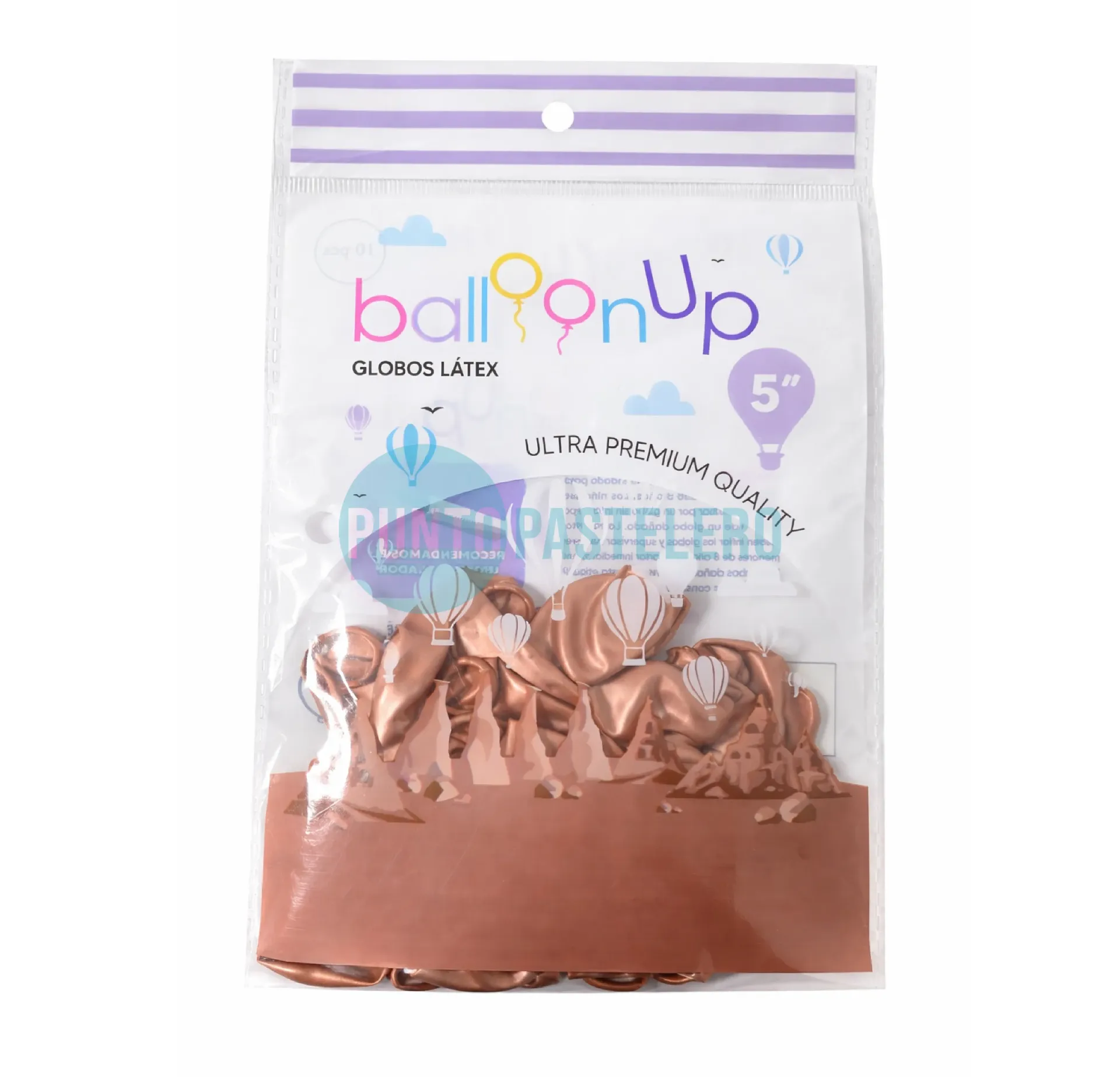 PACK GLOBO CROMO NARANJA 5" (X 10 U.)