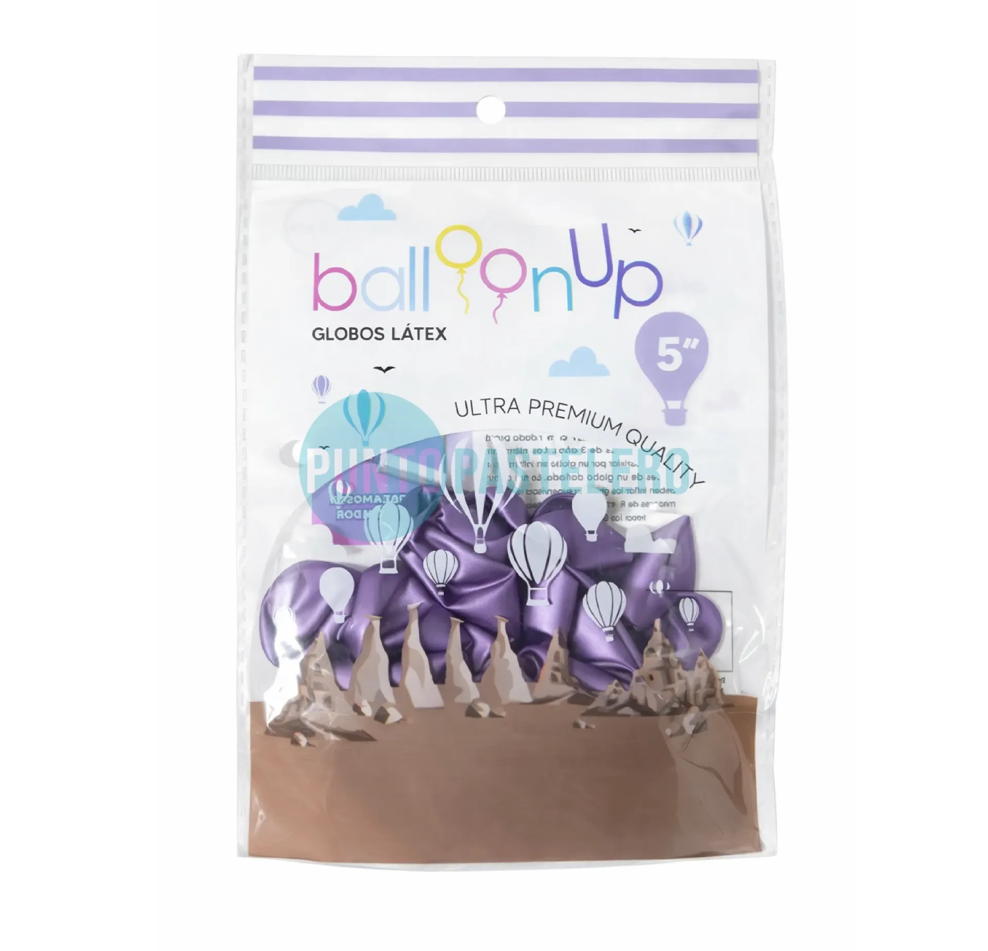 PACK GLOBO CROMO VIOLETA 5" (X 10 U.)