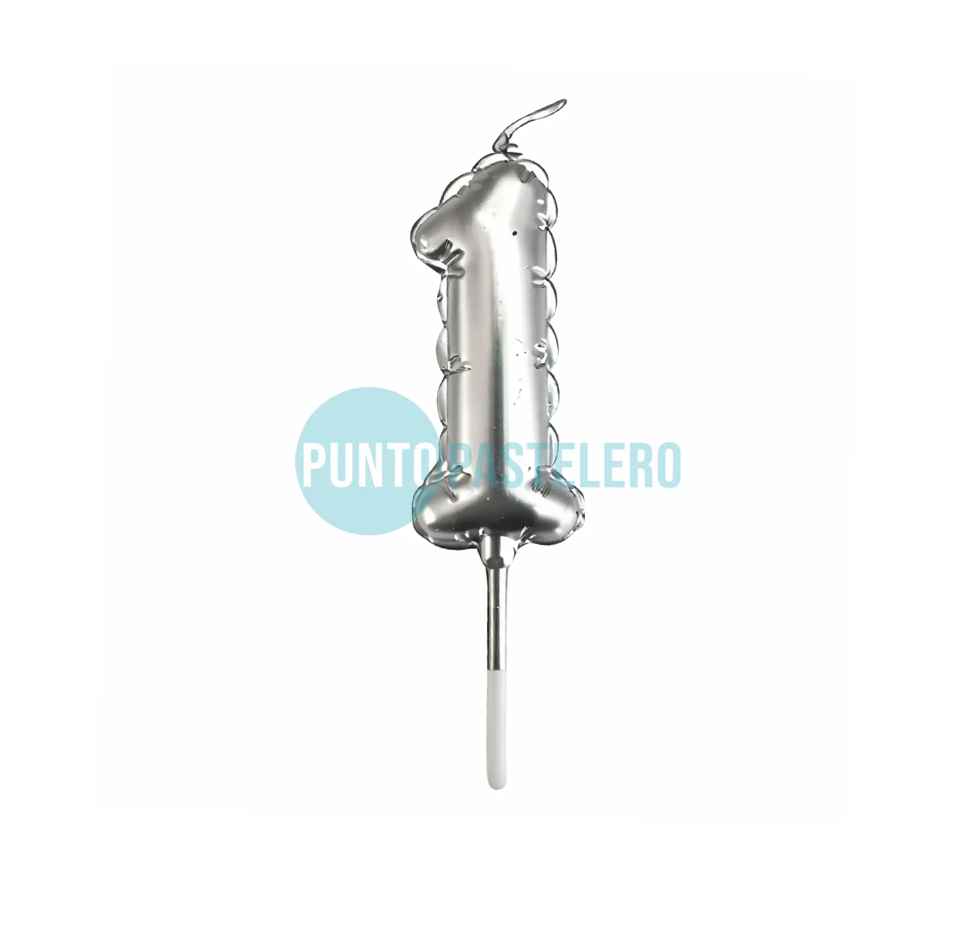 VELA GLOBITO METALIZADO PLATEADO N° 1