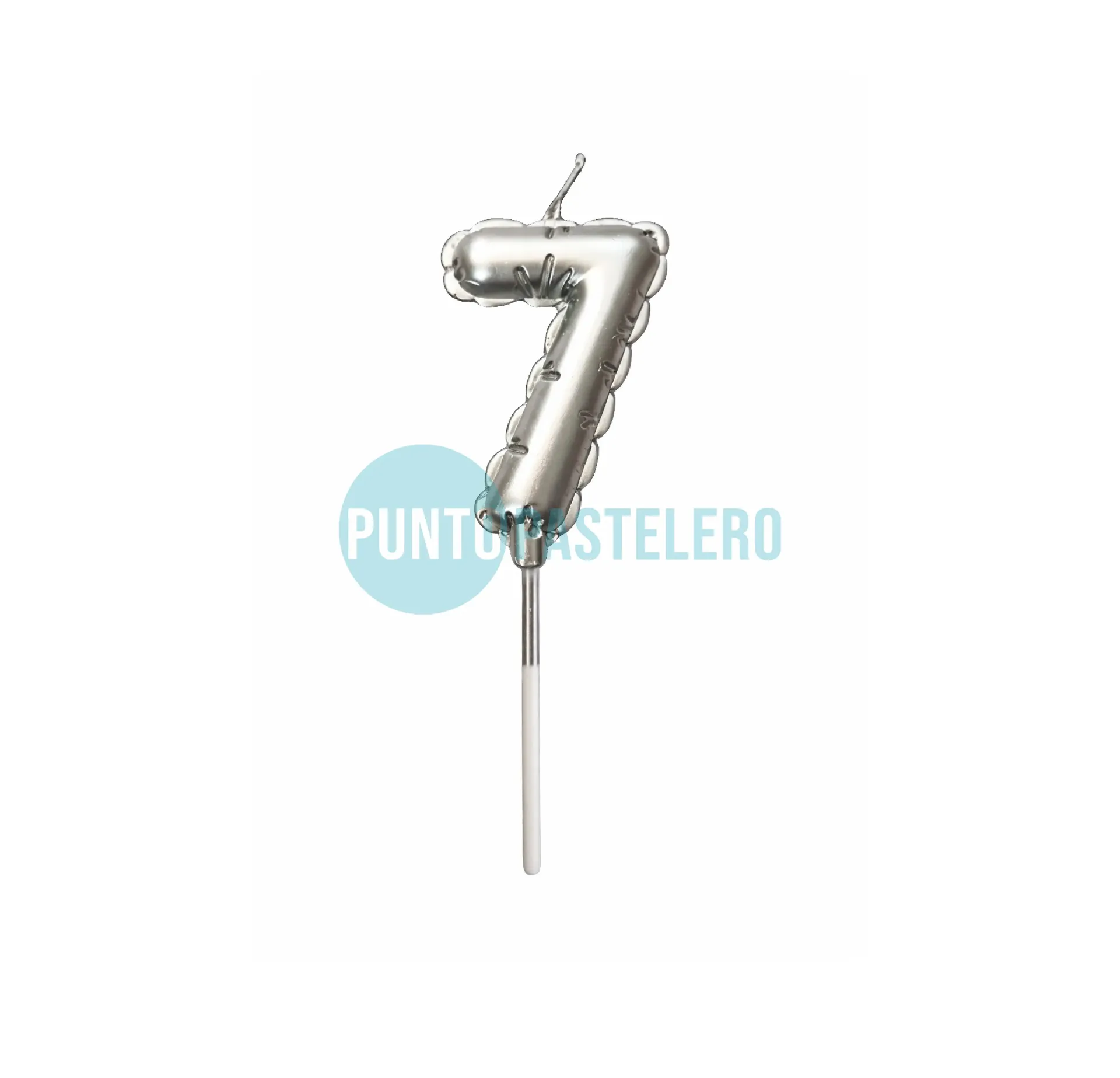 VELA GLOBITO METALIZADO PLATEADO N° 7