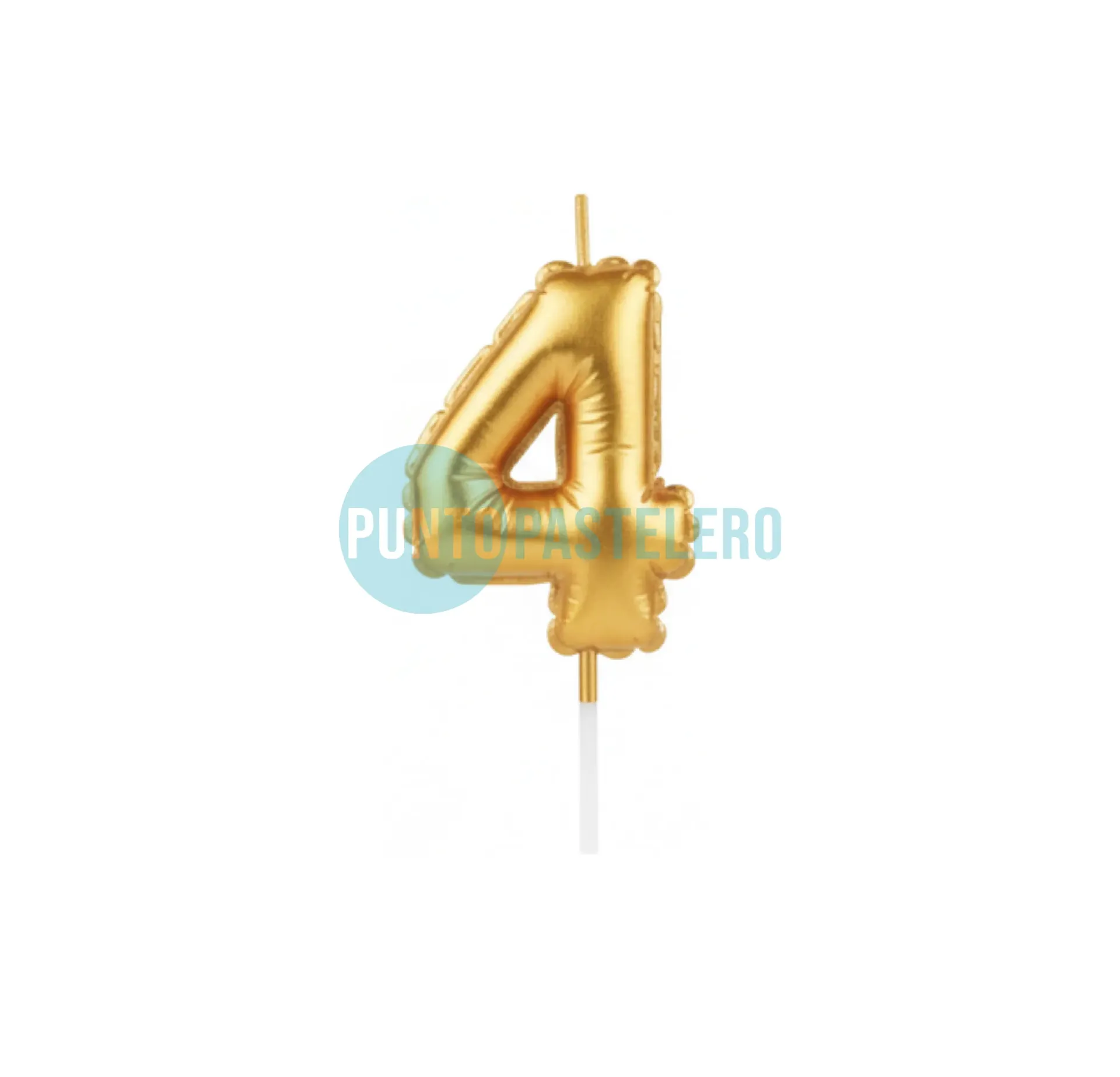 VELA GLOBITO METALIZADO DORADO N° 4