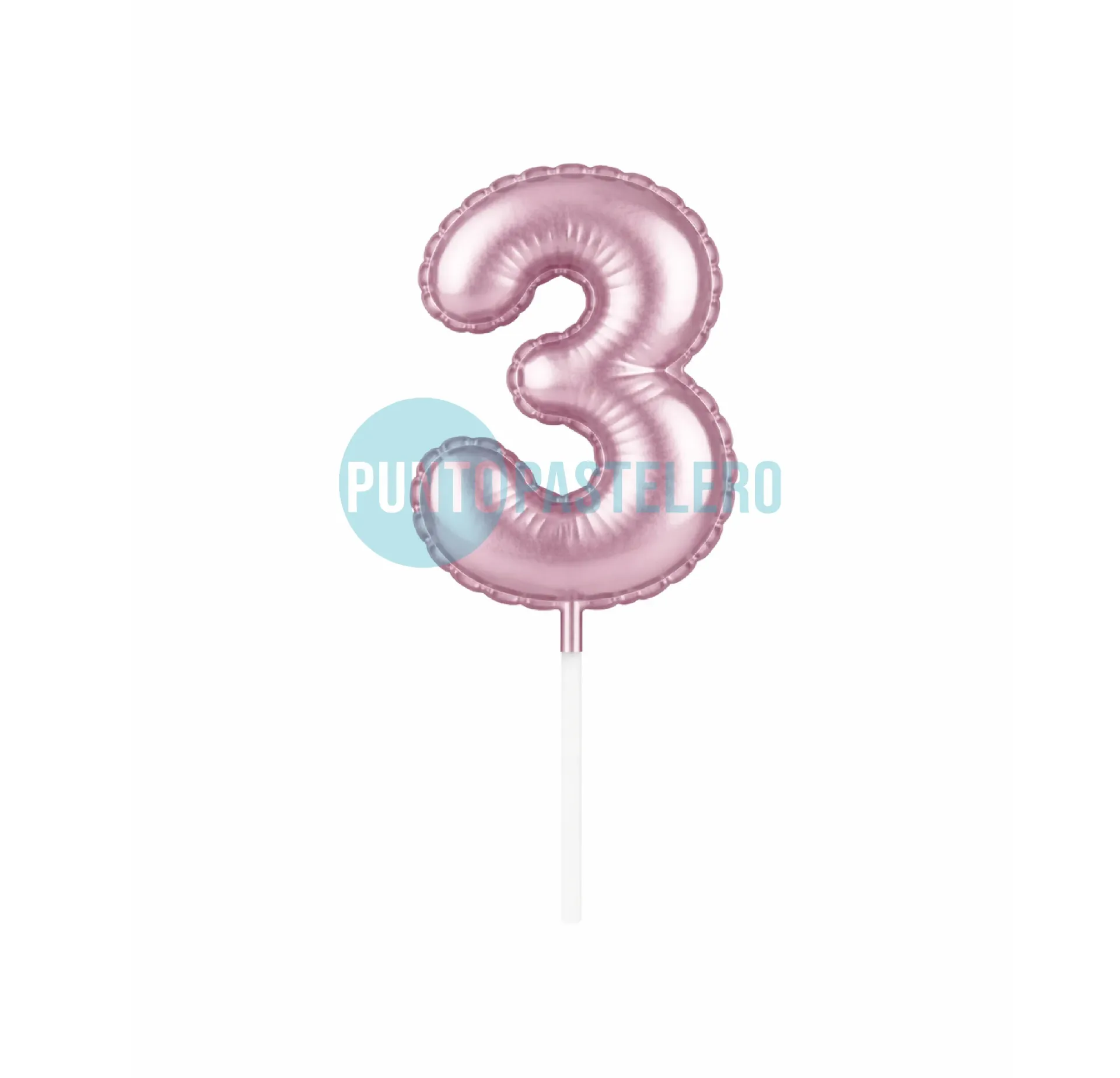 VELA GLOBITO METALIZADO ROSA N° 3