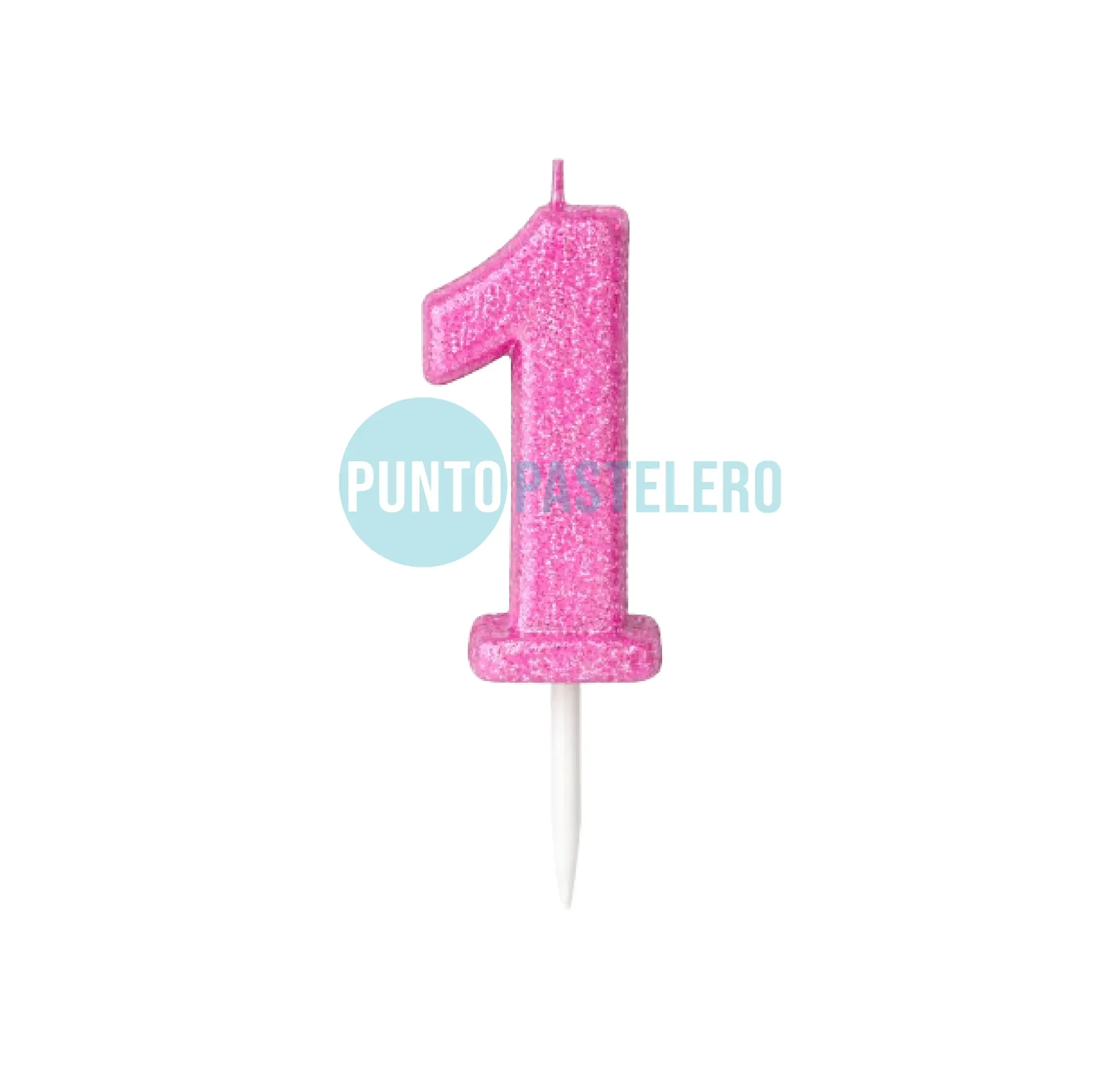 VELA NUMERO CON BRILLO ROSA N° 1 (LOLITA)