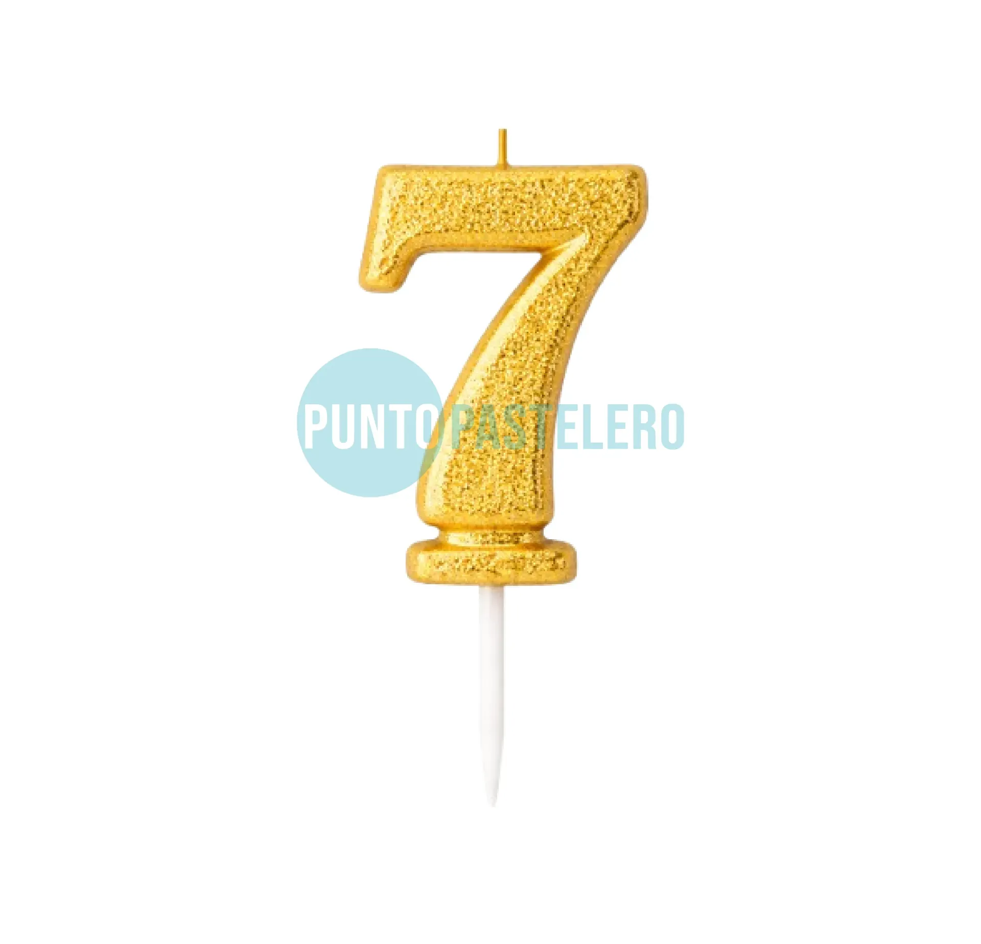 VELA NUMERO CON BRILLO DORADO N° 7 (LOLITA)