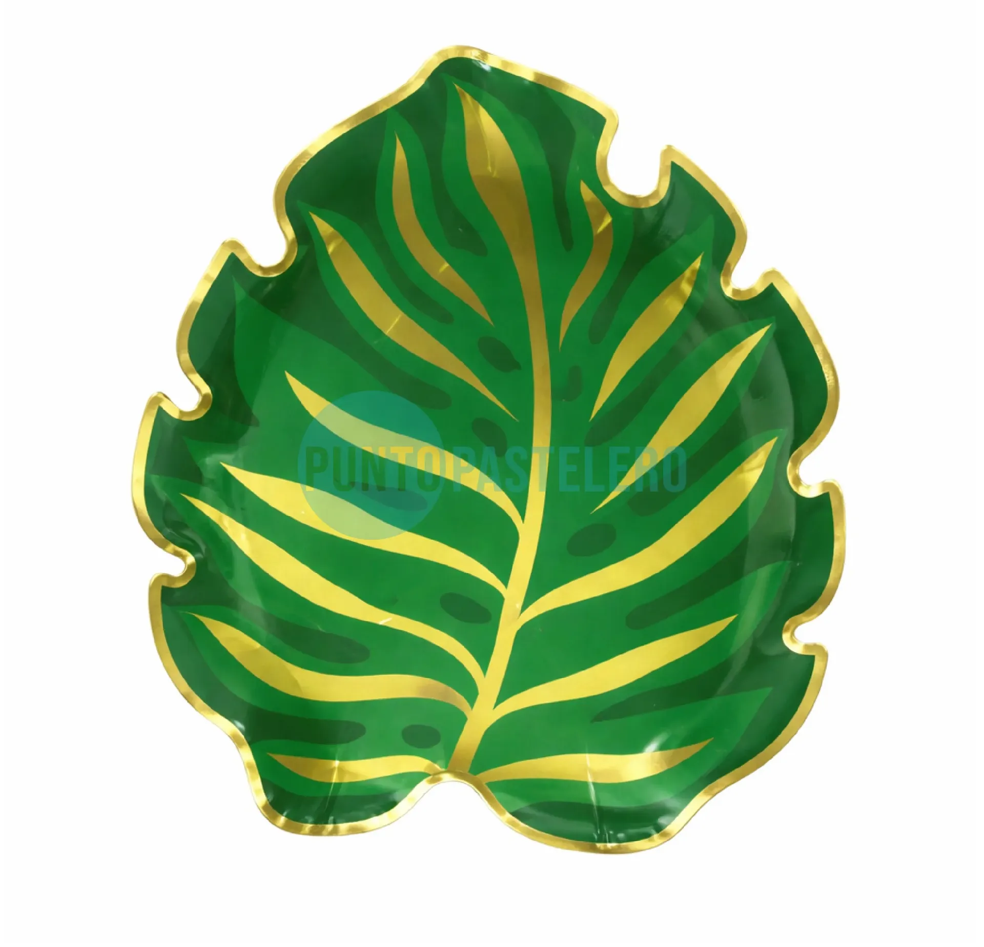 PLATO POLIPAPEL "HOJA TROPICAL" 17 CM (6 U.) (PARTY STORE)