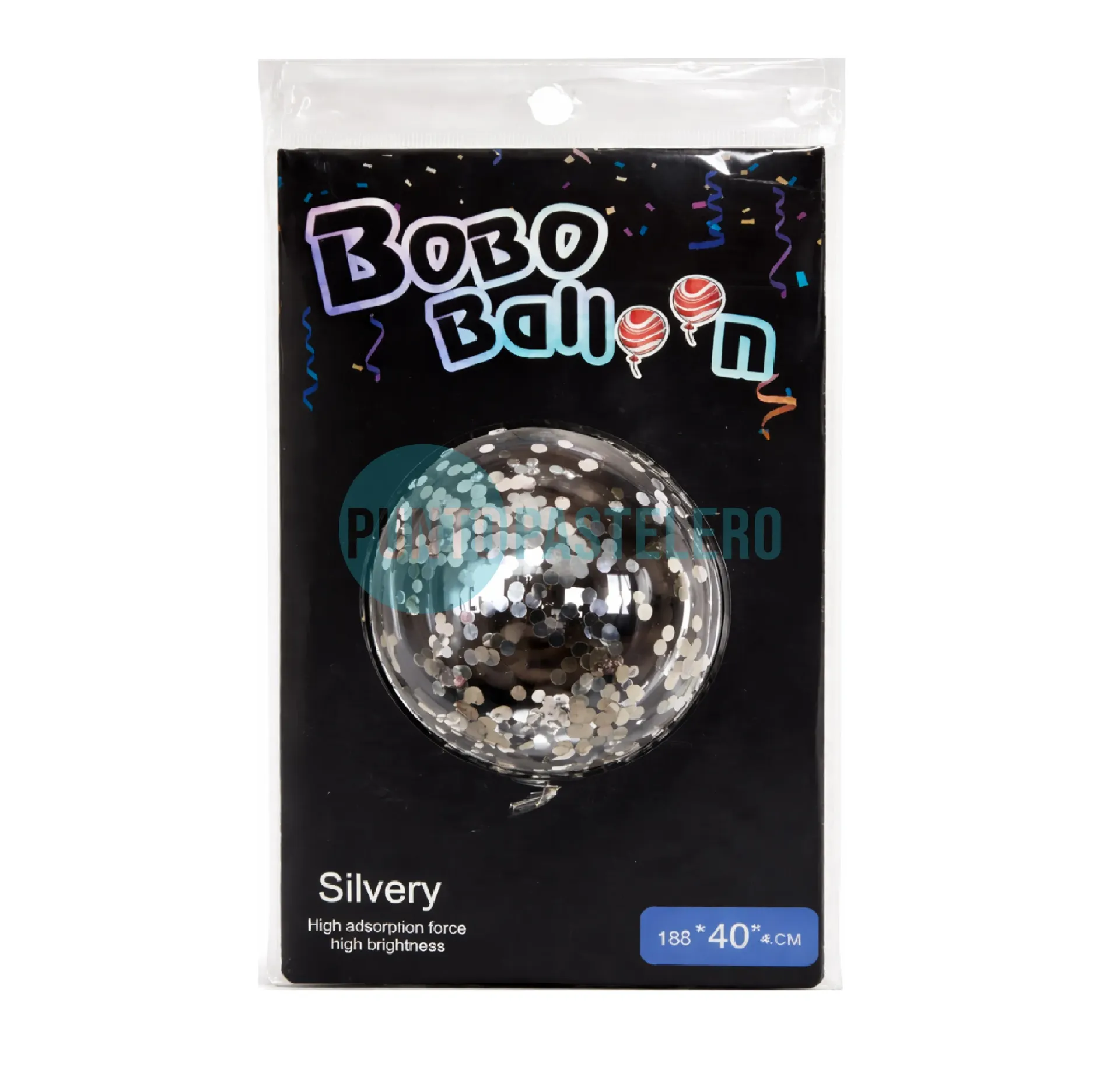 [6729043720] GLOBO BURBUJA CON CONFETTI PLATA (BOBO BALLOON)