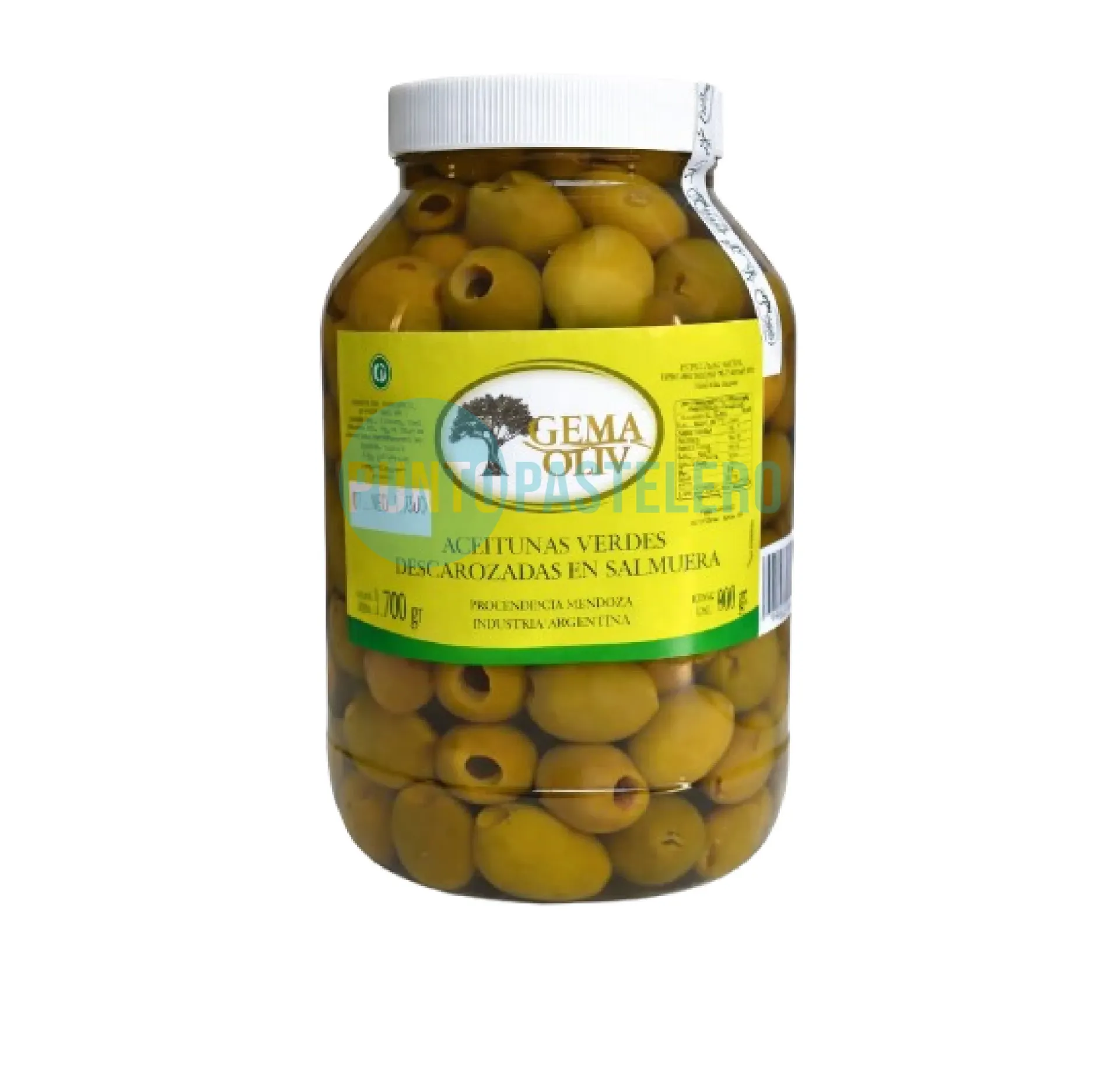 ACEITUNAS VERDES DESCAROZADAS N° 000 GEMA OLIV (X 500 GR.)