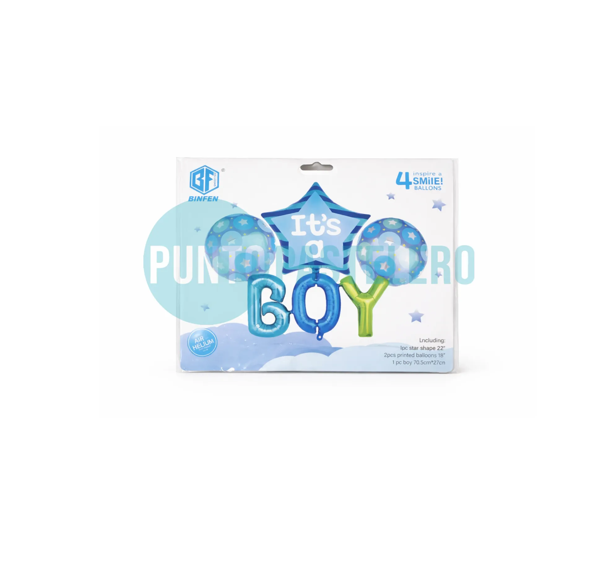 SET DE GLOBOS IT´S A BOY (4 PIEZAS)