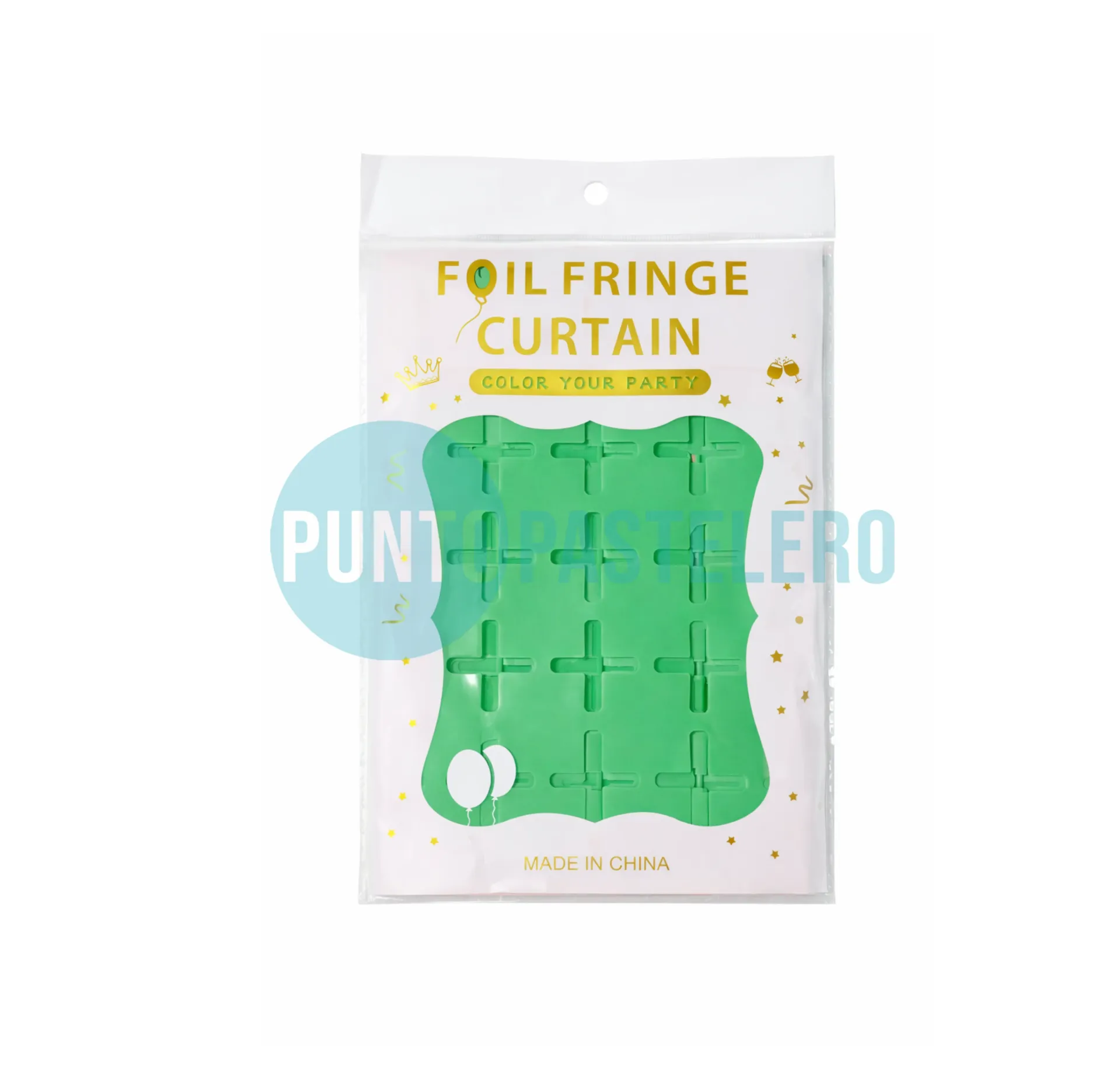 CORTINA METALIZADA BRICK WALL CHICO VERDE PASTEL (1 X 2 MT.)