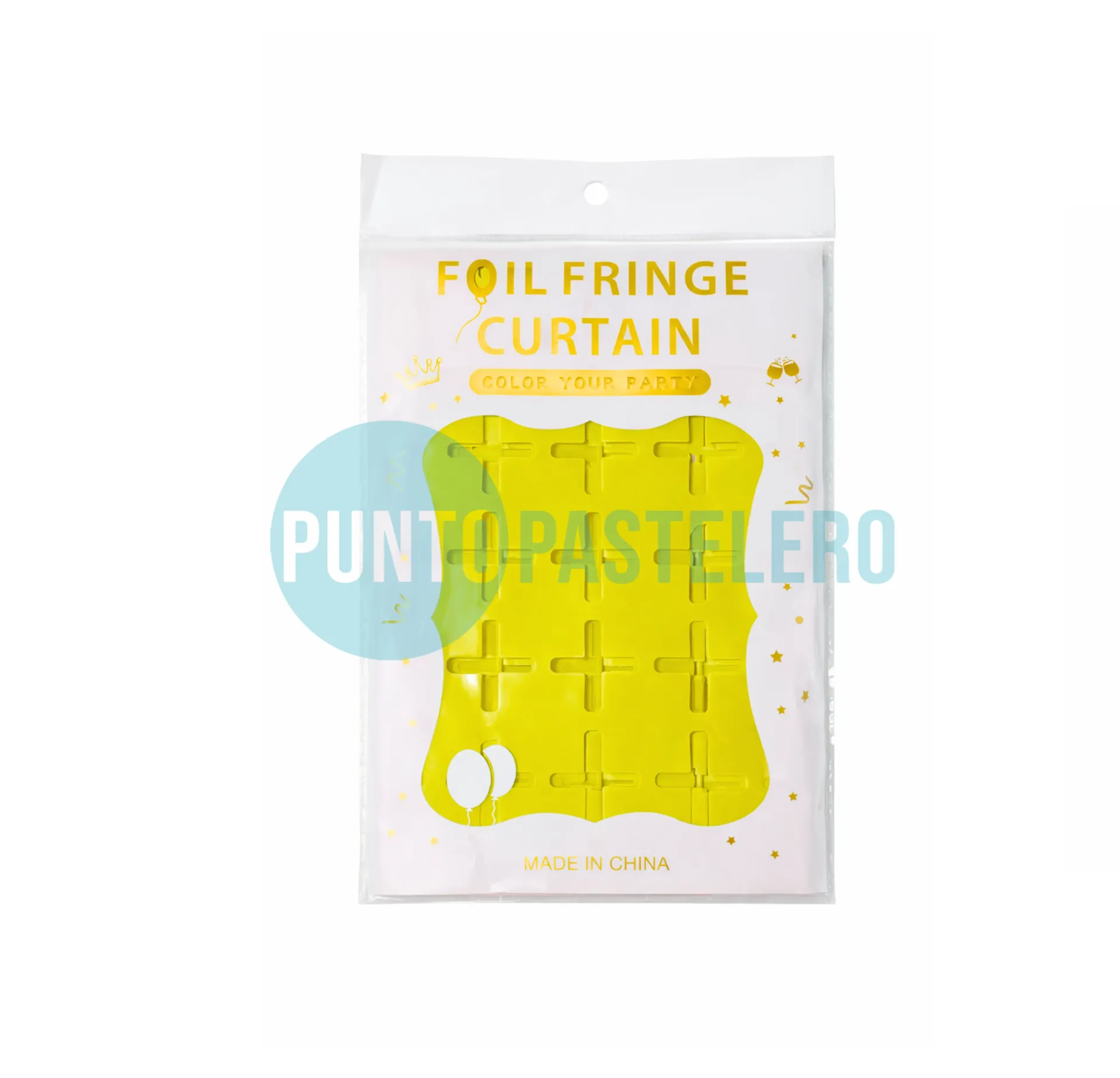 CORTINA METALIZADA BRICK WALL CHICO AMARILLO PASTEL (1 X 2 MT.)