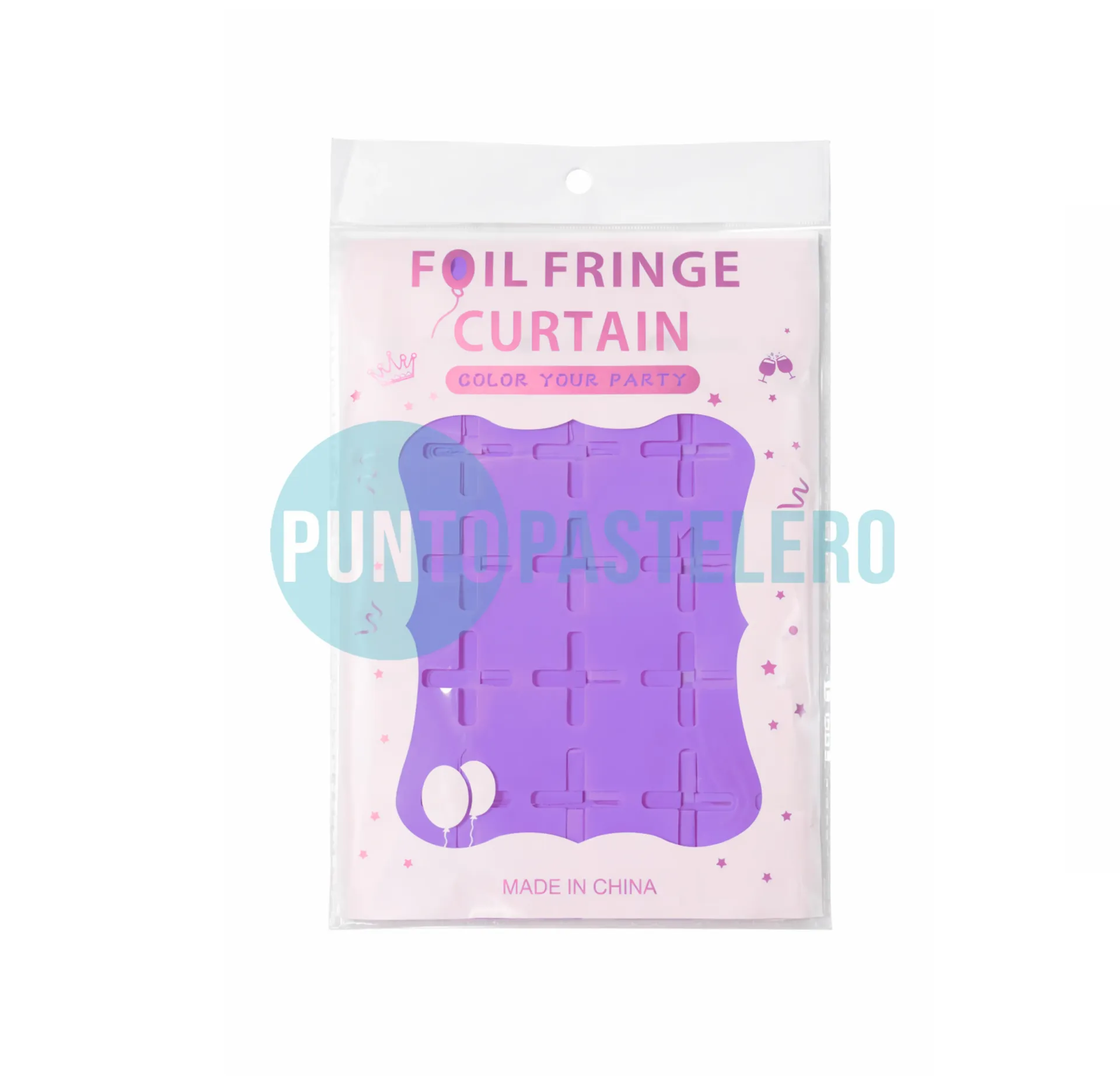 CORTINA METALIZADA BRICK WALL CHICO VIOLETA PASTEL (1 X 2 MT.)