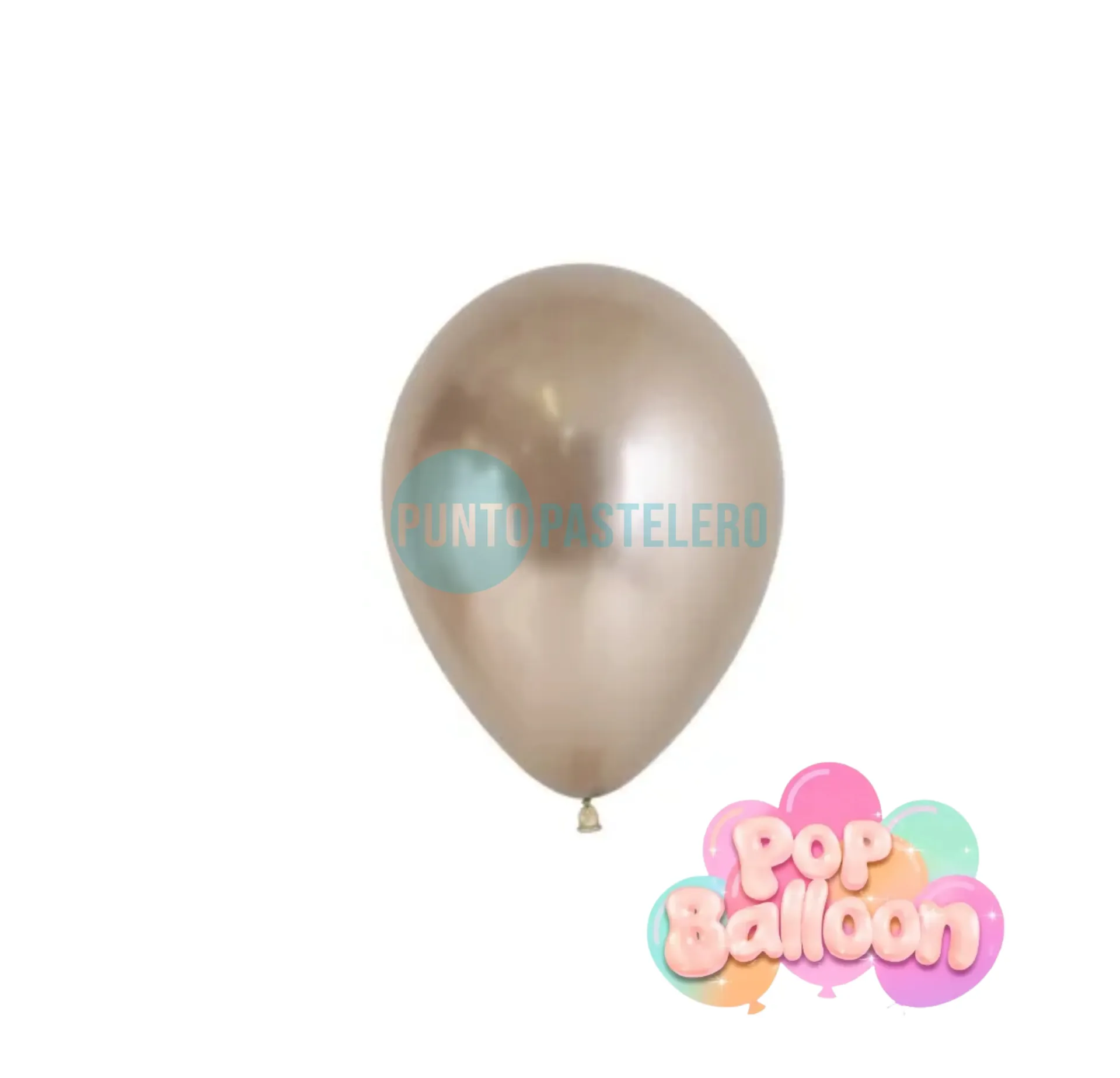 GLOBOS CROME LATEX POP BALLOON CHAMPAGNE 12" (X 50 U.)