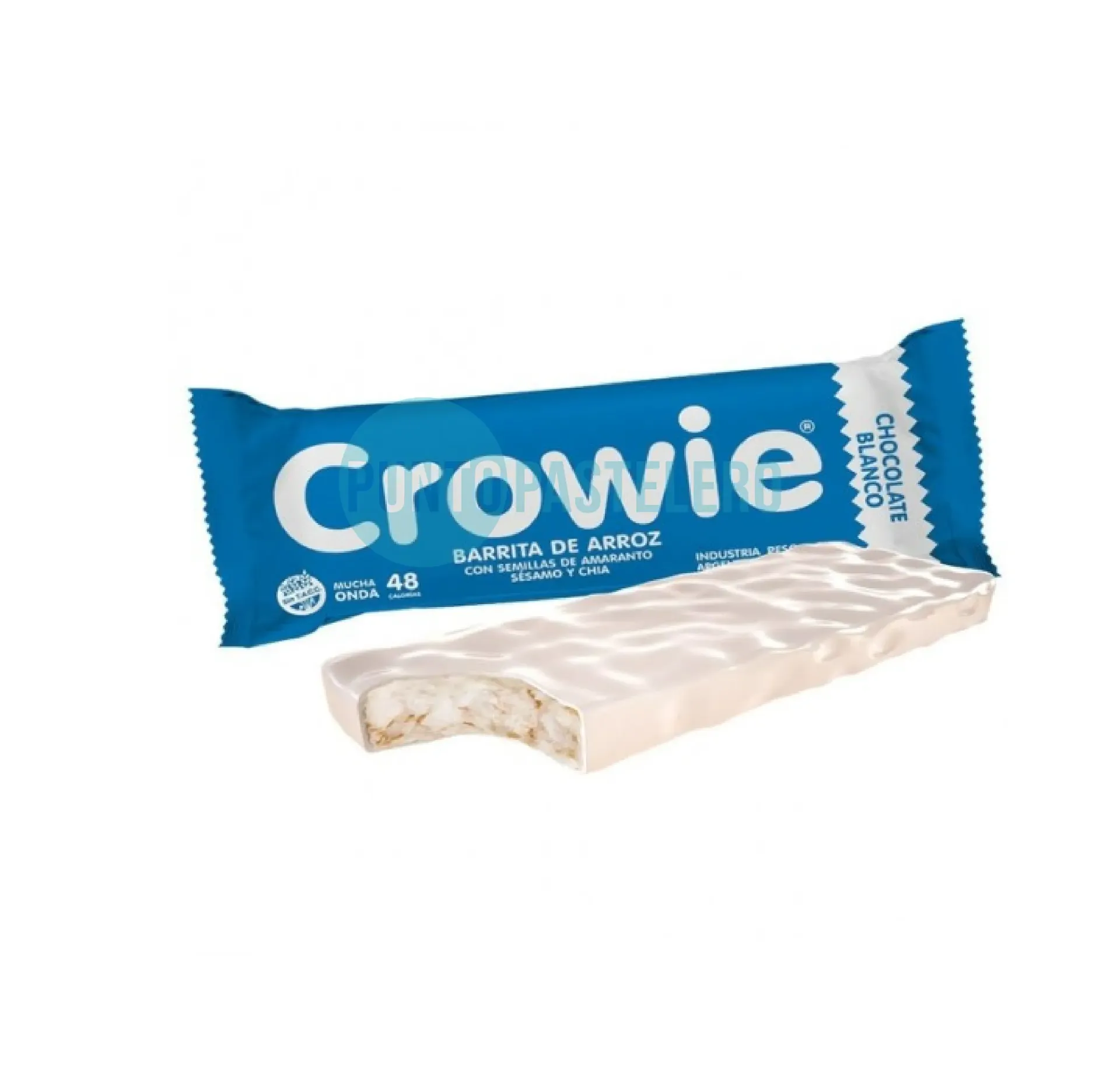 BARRA DE ARROZ CROWIE CHOCOLATE BLANCO (12 GR.) (SIN TACC)