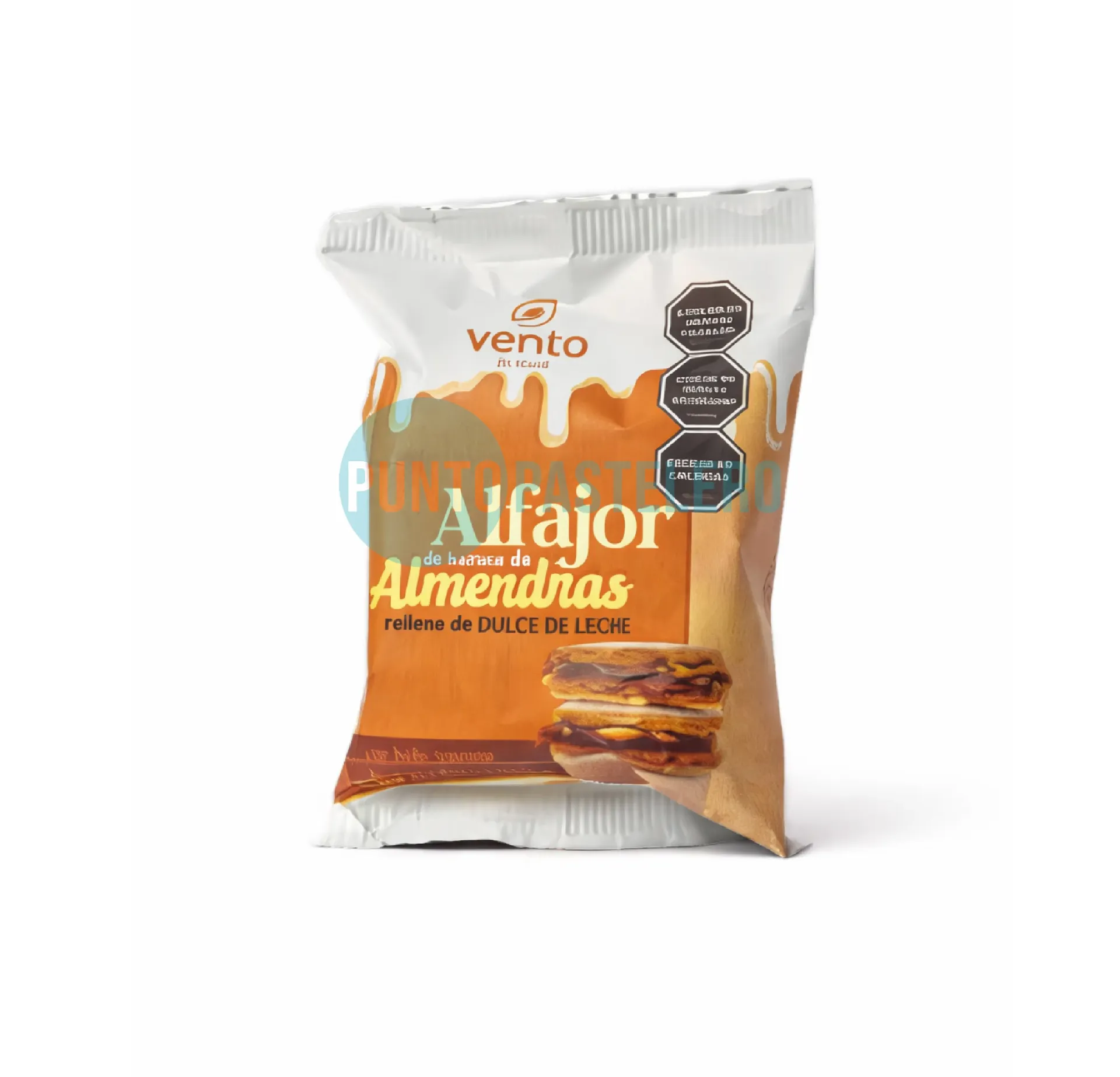 ALFAJOR CHOCOLATE BLANCO VENTO FIT CON HARINA DE ALMENDRAS (KETO) (SIN AZUCAR)