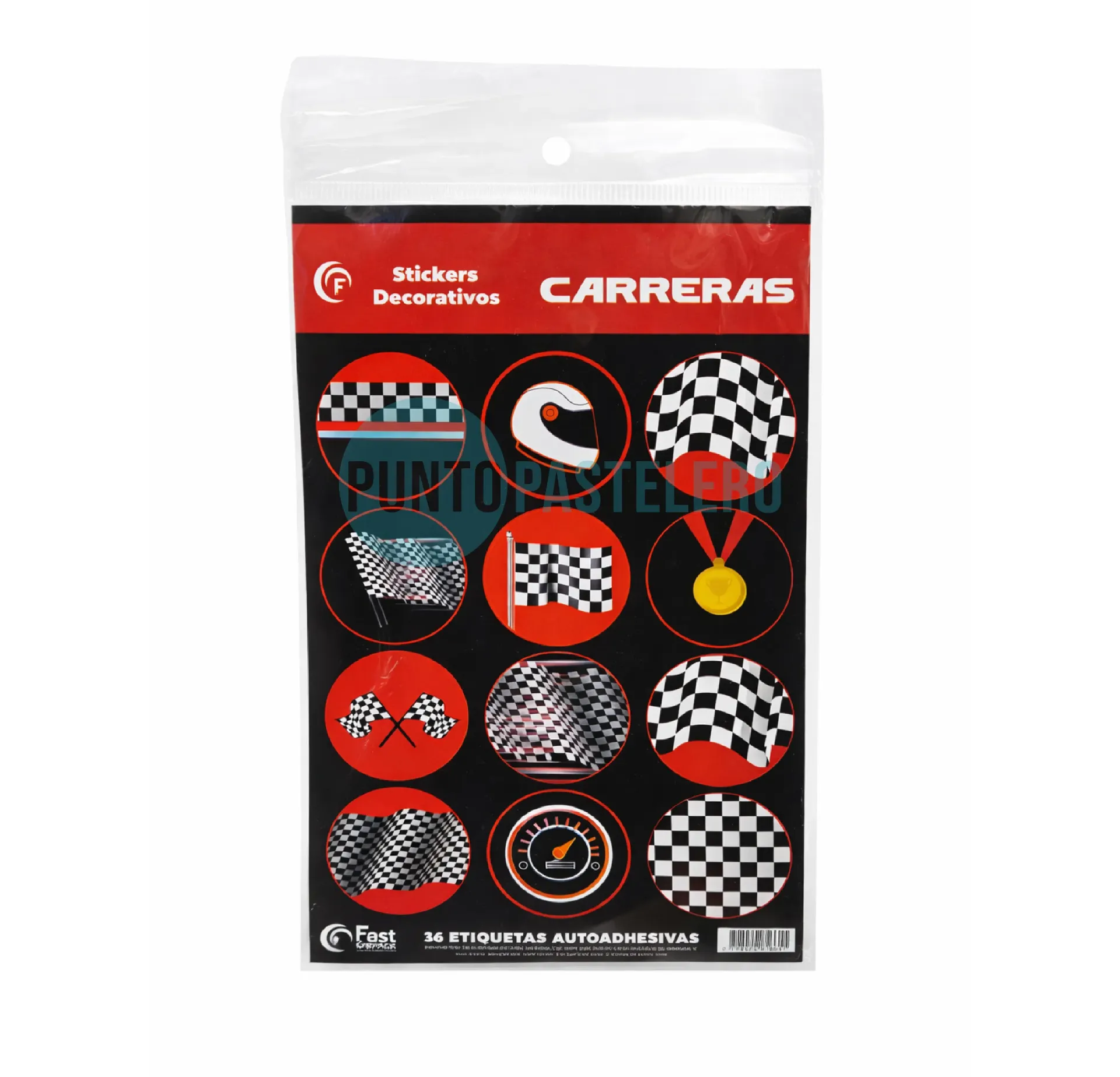 STICKERS AUTOADHESIVOS CARRERAS (24 U.)