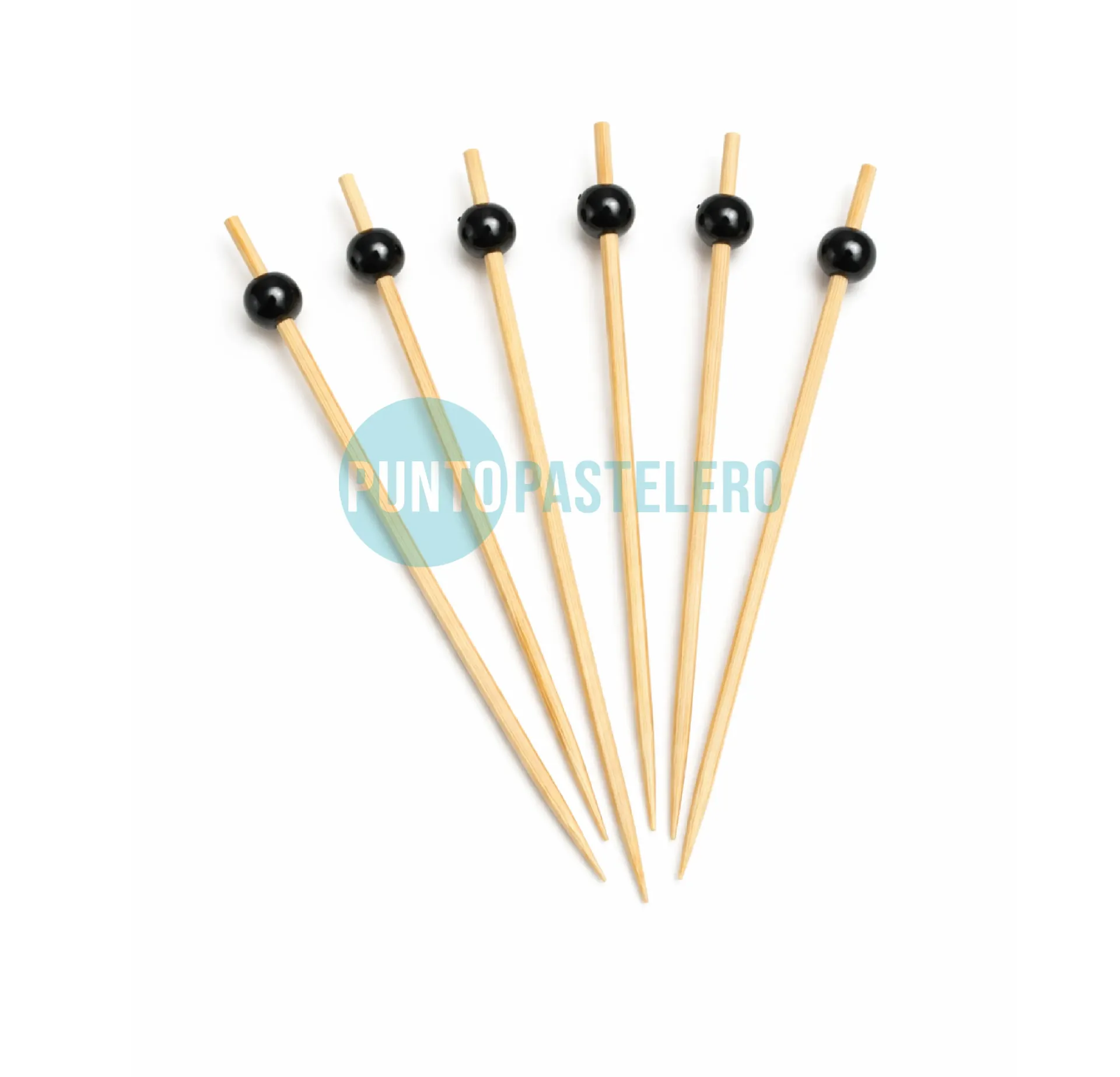 PINCHE MADERA PERLAS NEGRAS CATERING (12 CM) (50 U.) (PARTY STORE)