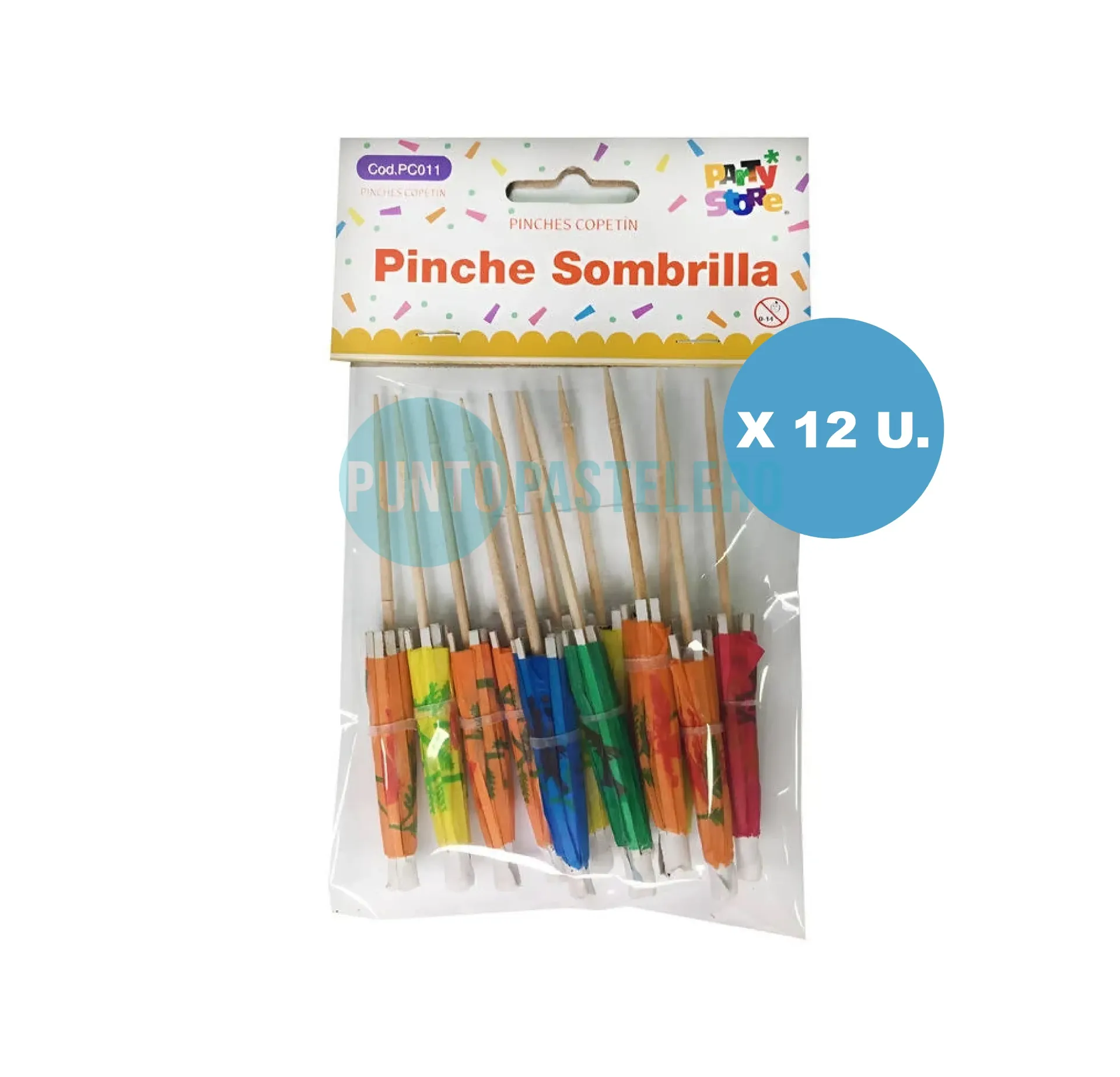 [7799088032241] PINCHE SOMBRILLA PARAGUITA PARA COCTAILS (PARTY STORE) (12 U.)
