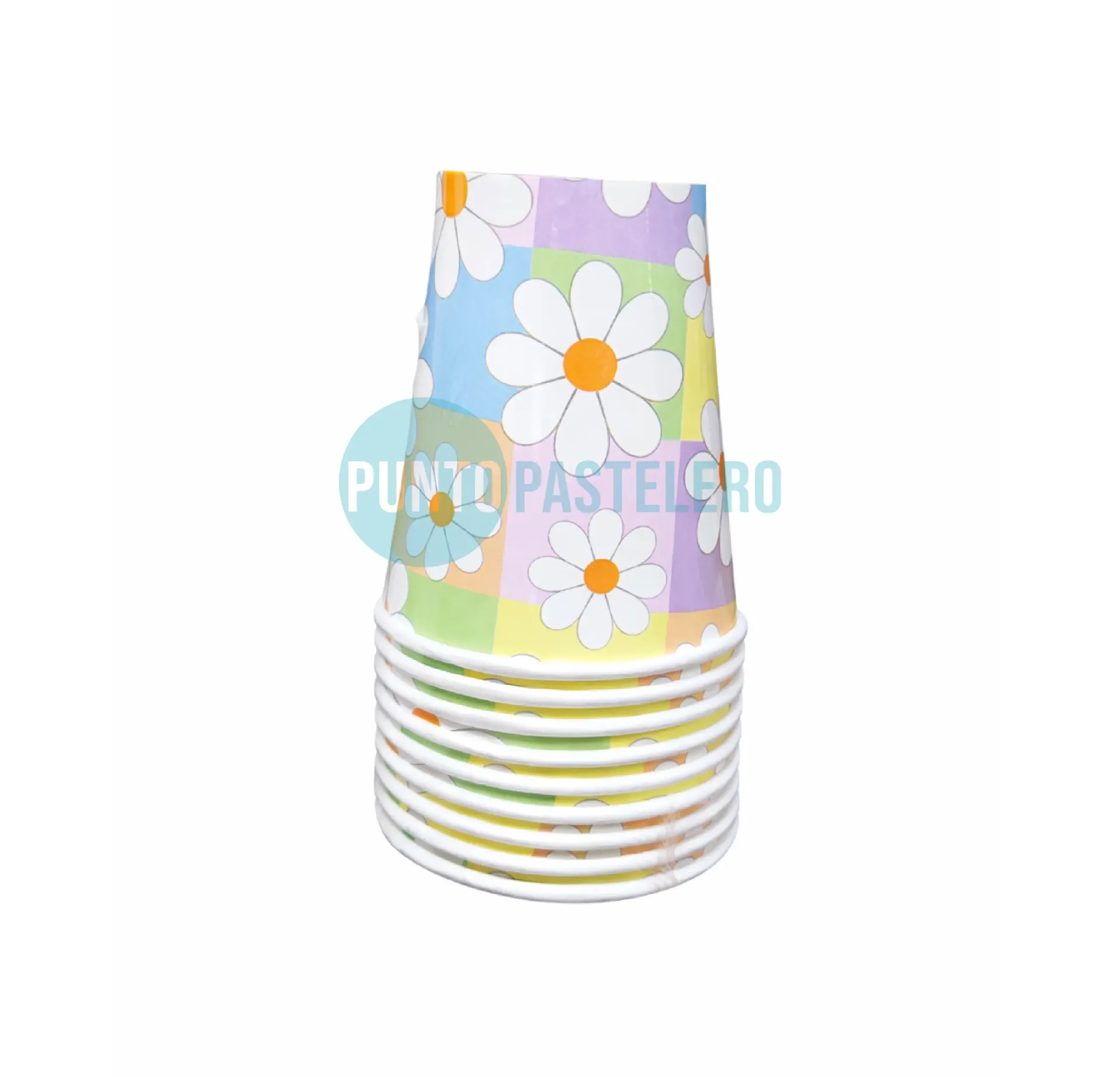 [0359925] VASO DE POLIPAPEL MARGARITAS POP (8 U.)