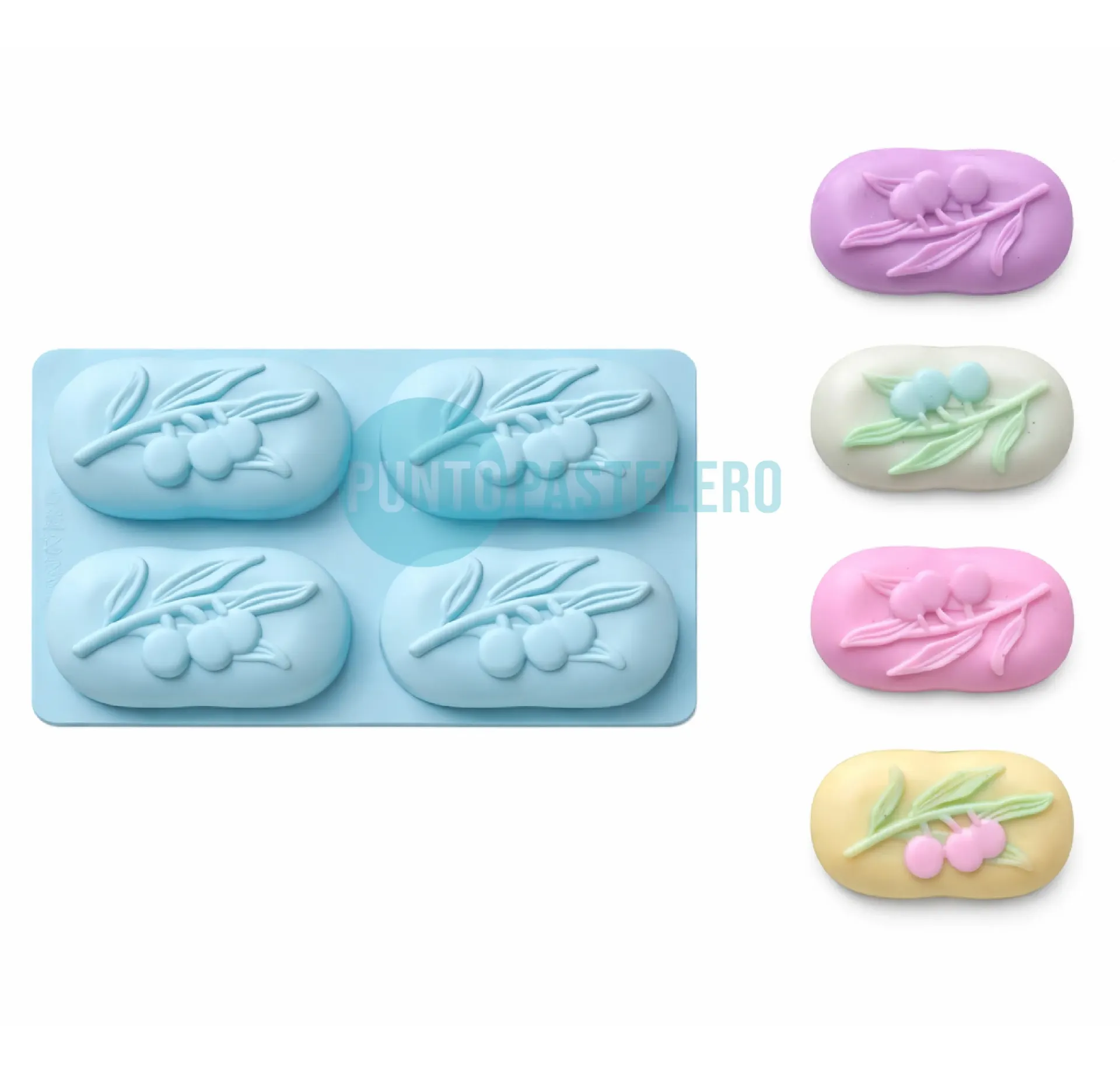 MOLDE SILICONA PARA JABONES RECTANGULAR CON FLOR [P]