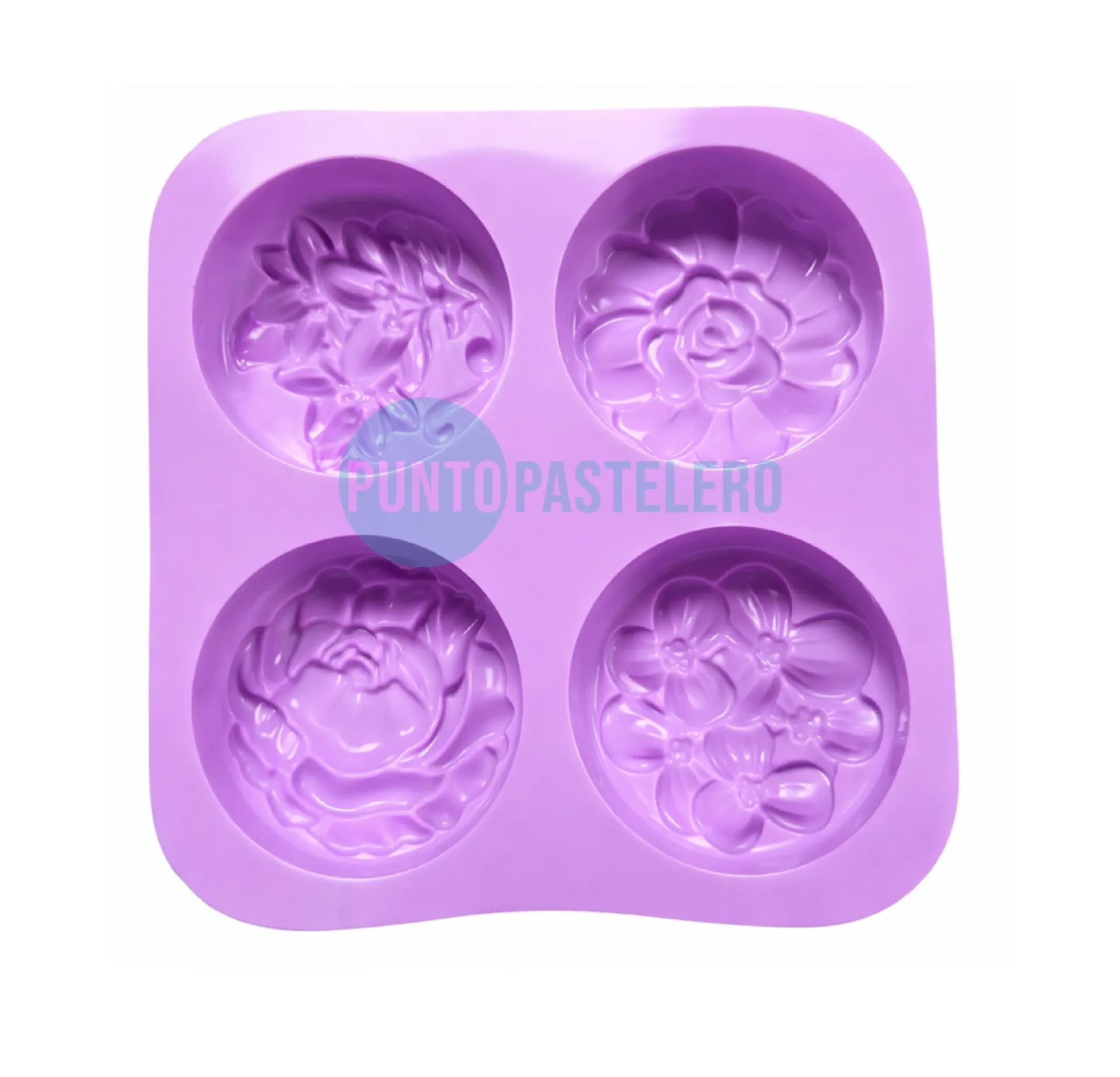 [6920251015131] MOLDE SILICONA PARA JABONES REDONDO FLORES [P]