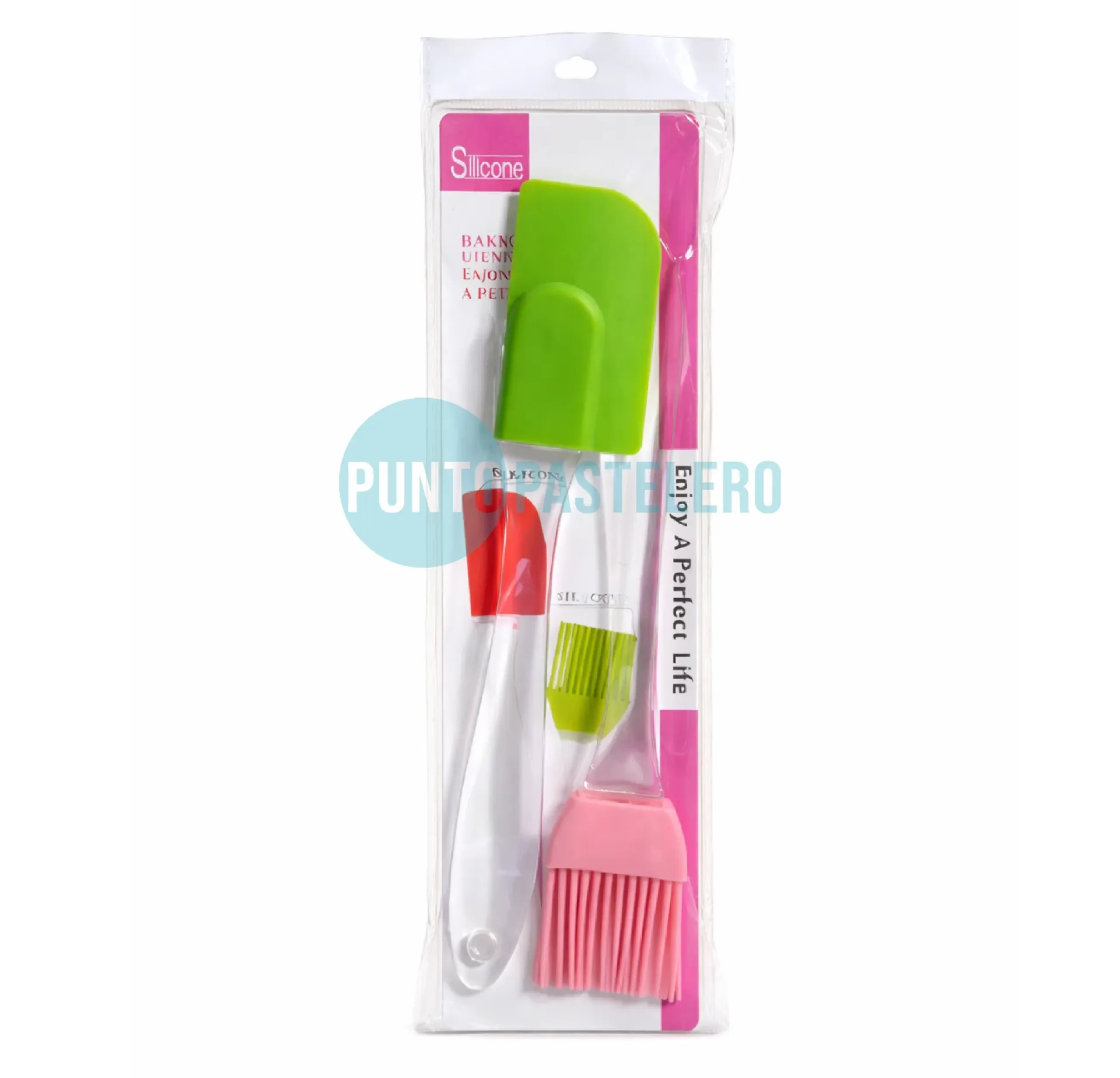 [6956545100016] PINCEL SILICONA CHICO + ESPATULA (16 CM)