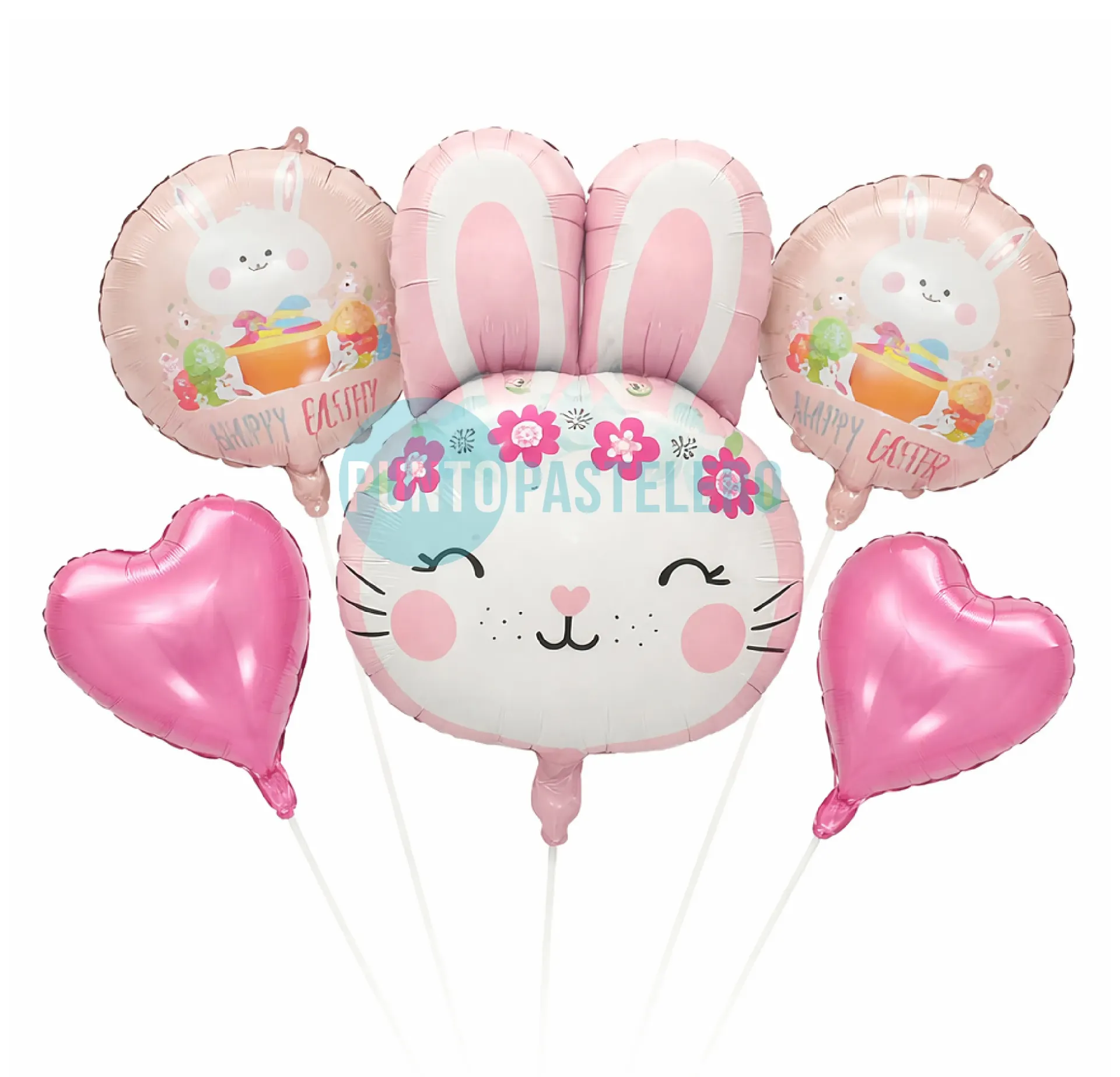 [6920225110527] SET DE GLOBOS FELICES PASCUAS CONEJO (5 PZ) [PASCUAS]