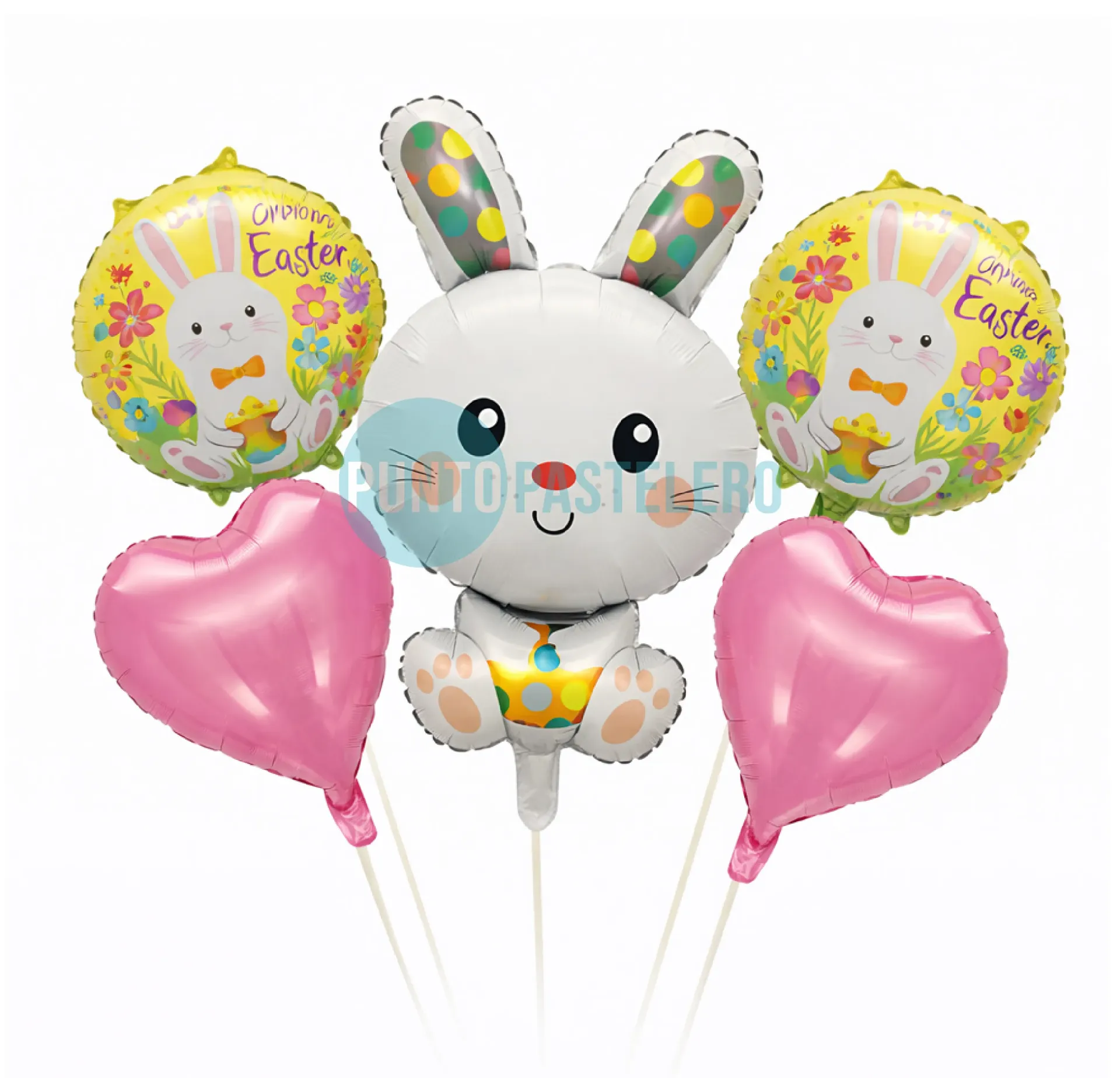 [6920225110503] SET DE GLOBOS FELICES PASCUAS CONEJITO (5 PZ) [PASCUAS]