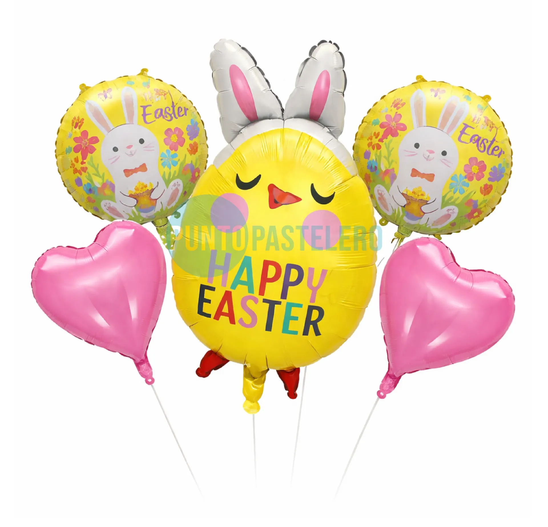 [6920225110510] SET DE GLOBOS FELICES PASCUAS HUEVITO (5 PZ) [PASCUAS]