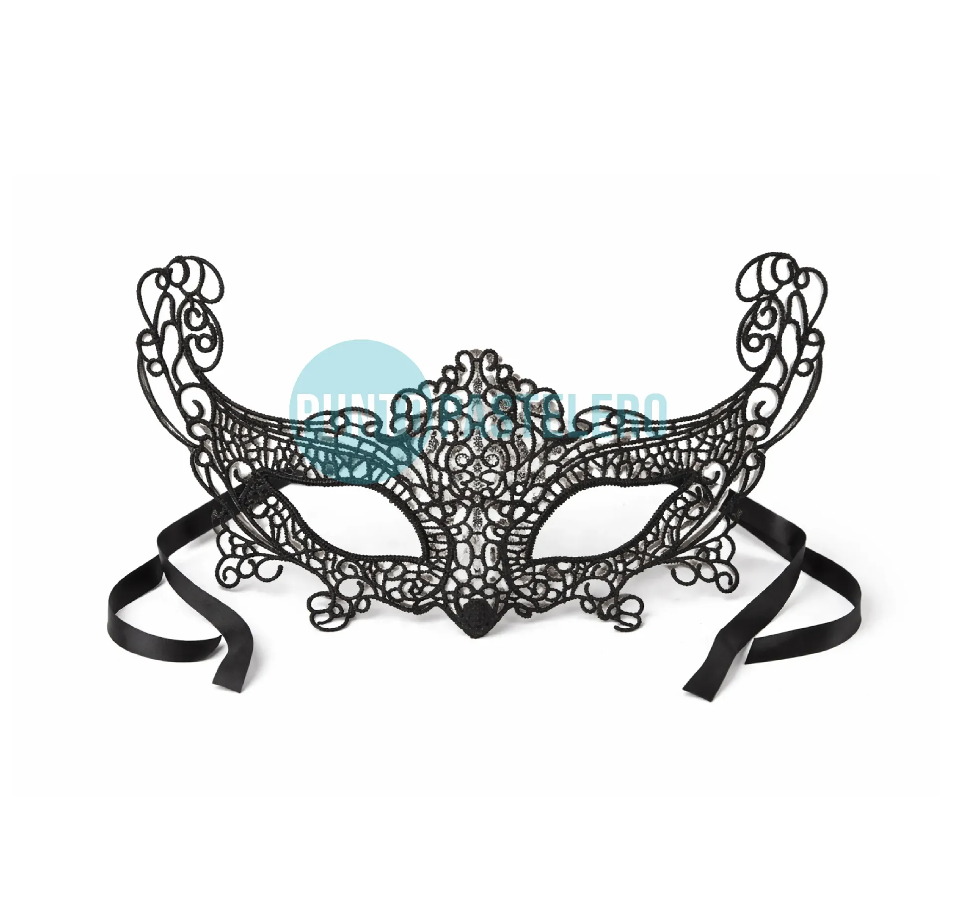 ANTIFAZ DE ENCAJE VENECIANO NEGRO MARIPOSA (PARTY STORE)