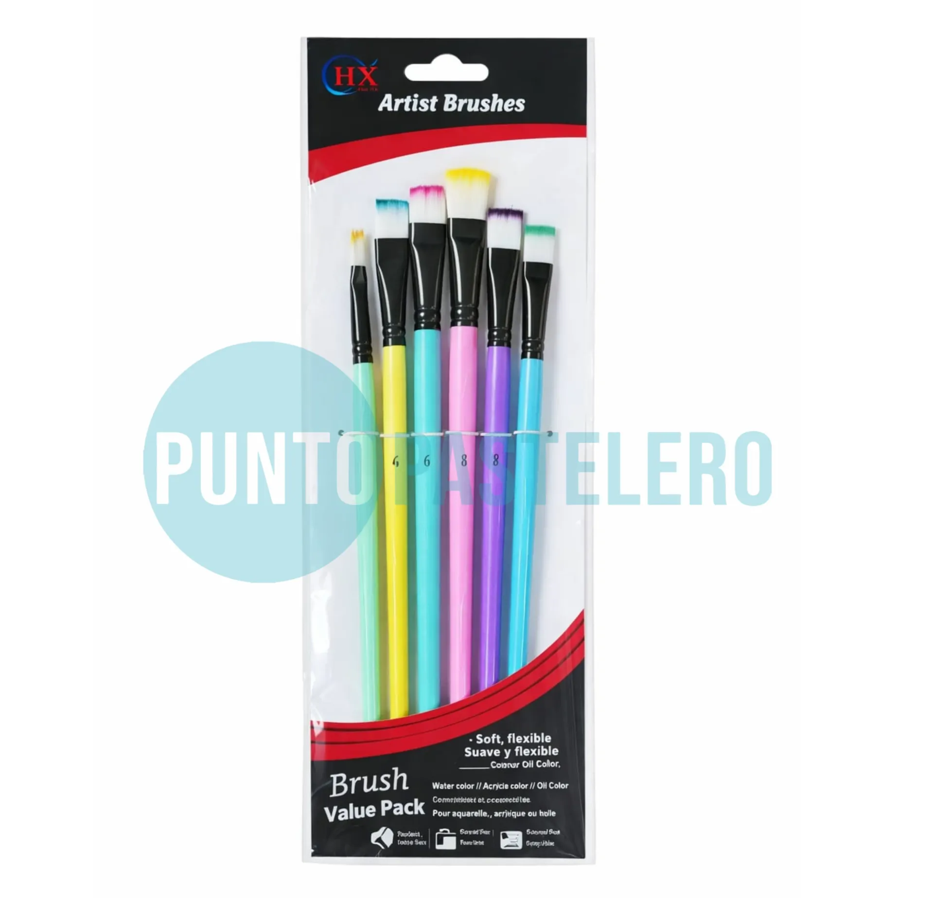 SET 6 PINCELES PARA REPOSTERIA (PUNTA CHATA)