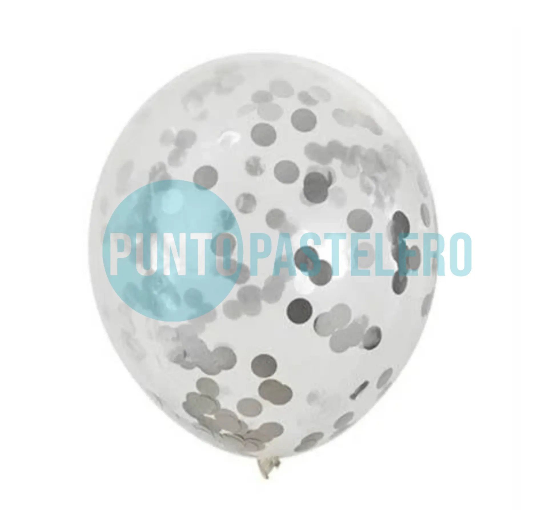 GLOBO BALLONS CONFETTI PLATEADO 12" (2.5 GR.) (X 10 U.)